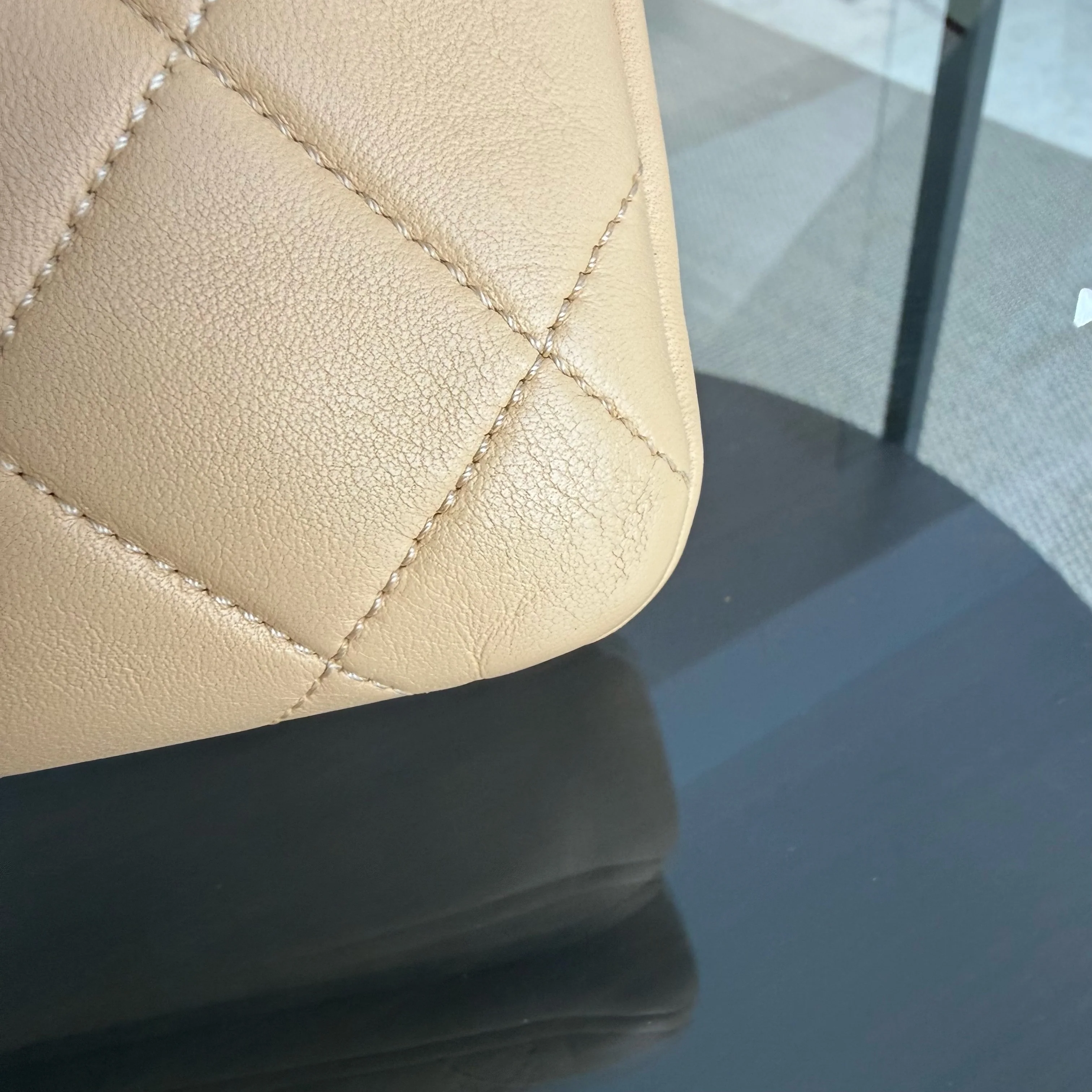 Chanel Trendy CC 30CM - Quilted Lambskin Beige Gold Hardware Series 26