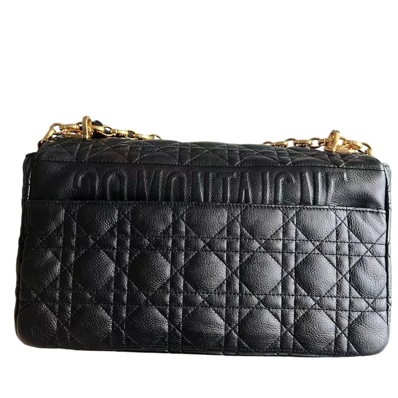 Dior Caro Large - Cannage Calfskin Black Golden Hardware