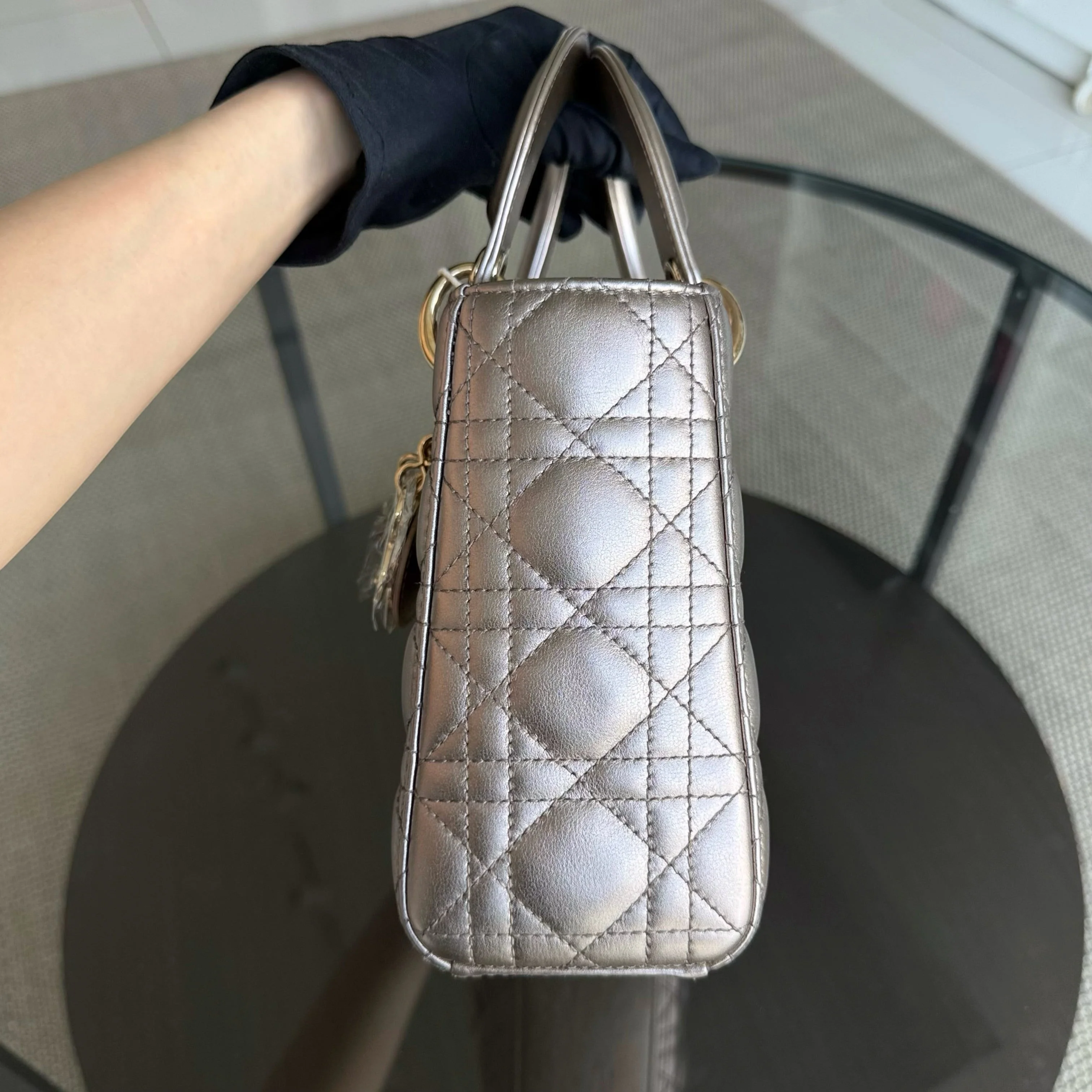 Dior Lady Small Flap ABC - Cannage Calfskin Gold Gold Hardware MyABC