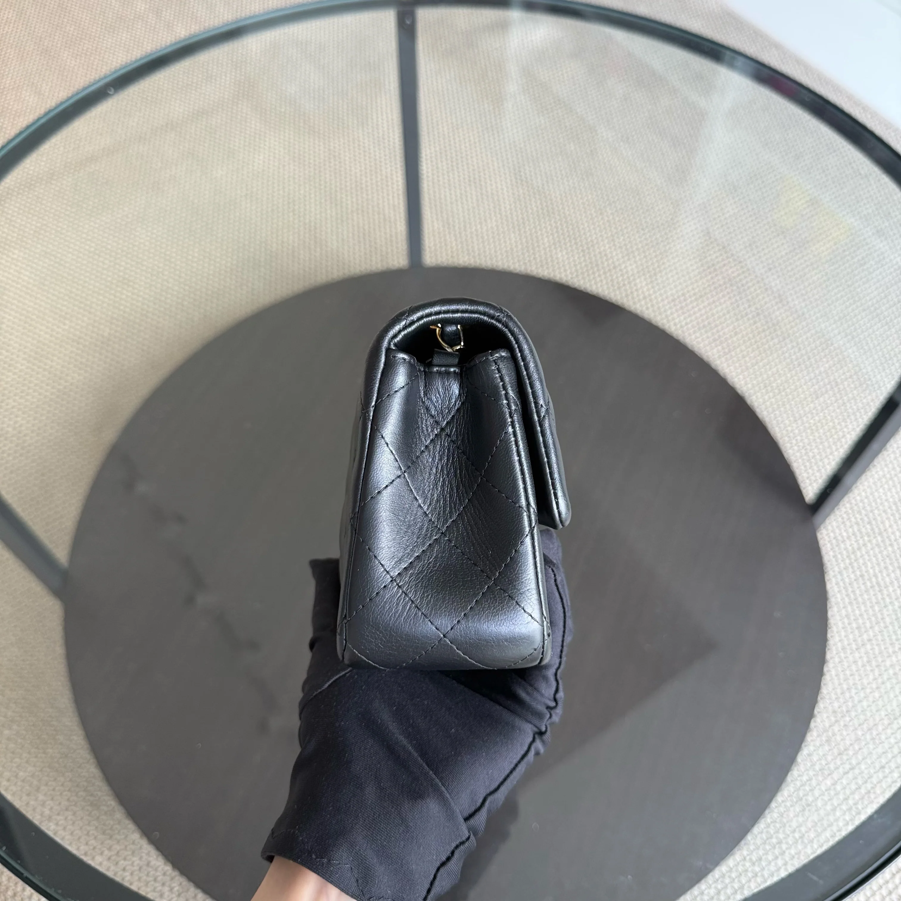 Chanel Lambskin Mini Rectangle Classic Flap - 20CM Quilted Black Golden Hardware Series 21