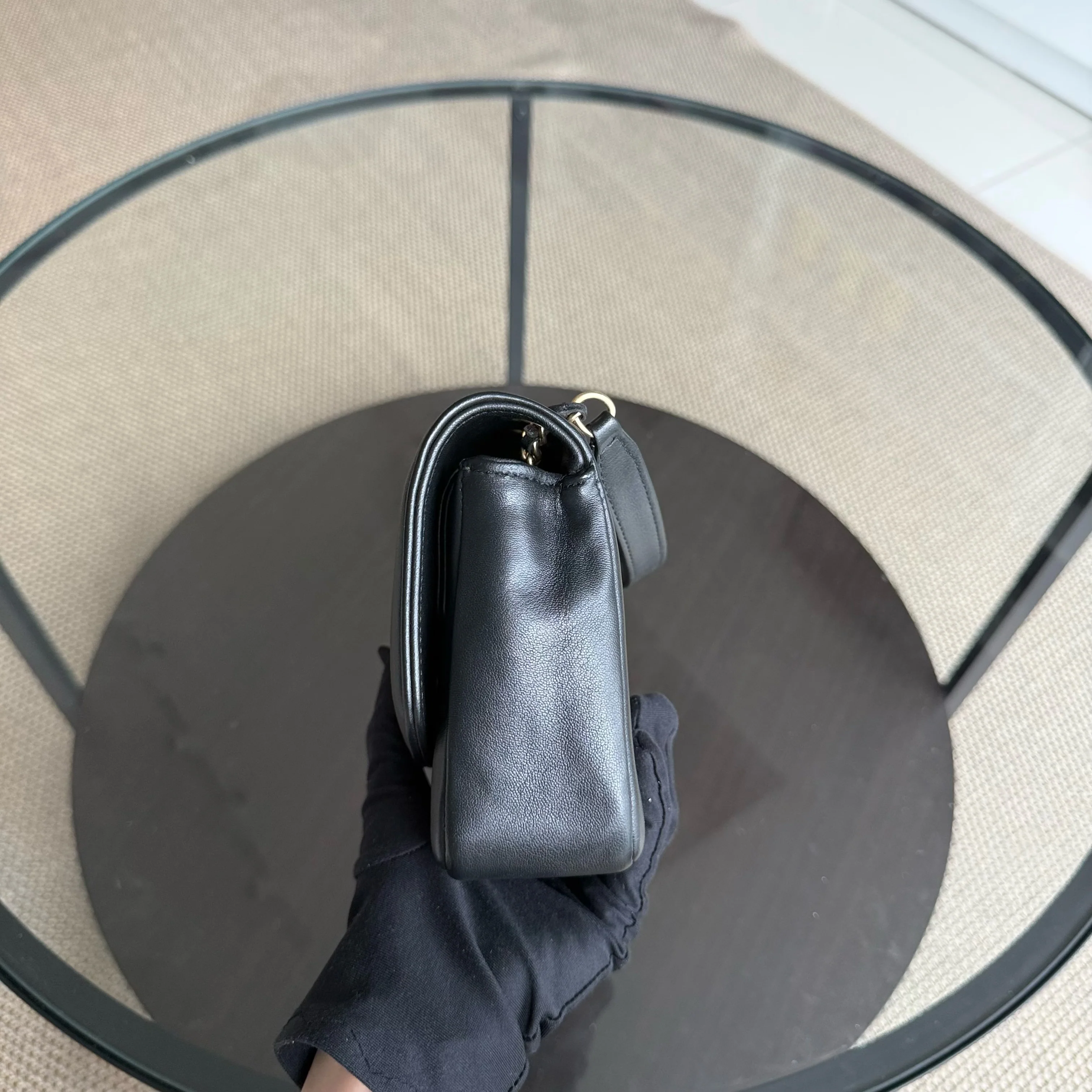 Chanel Diana Reissue Small - 22CM Quilted Lambskin Black Gold Hardware Series 20