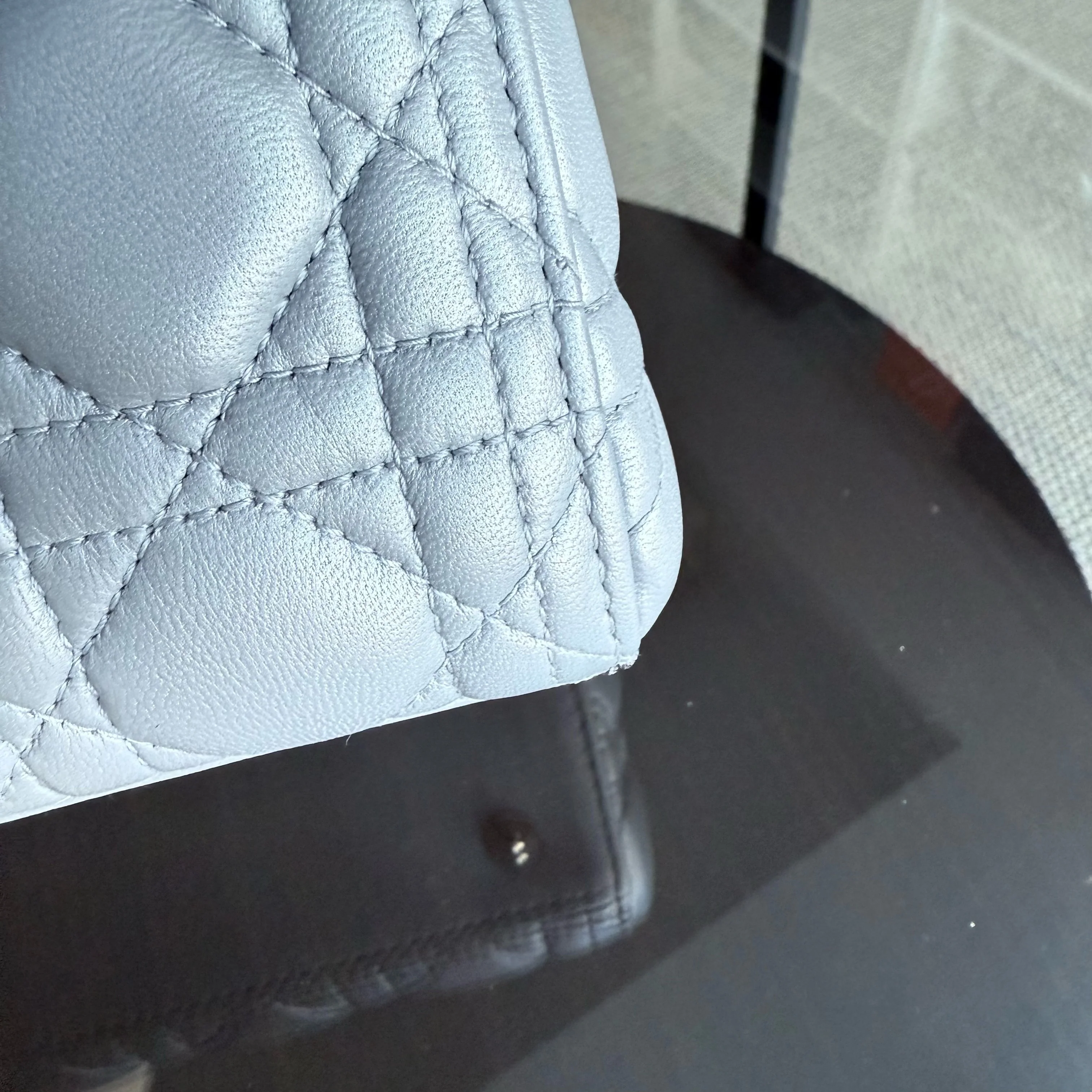 Dior Lady Medium - Canange Lambskin Gray Gold Hardware