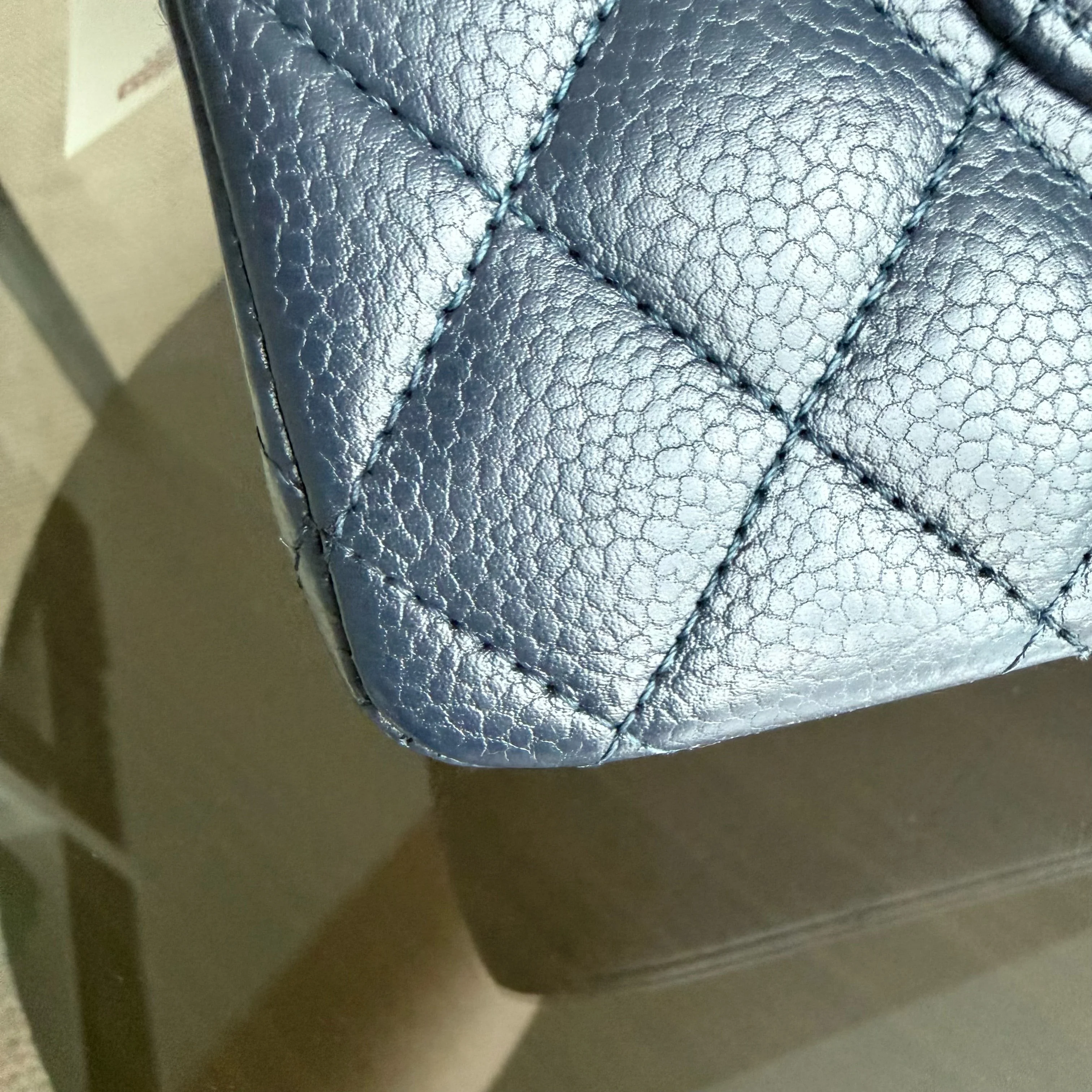 Chanel Classic Flap Medium - Caviar 25CM Quilted Dark Midnight Blue Silver Hardware Series 19