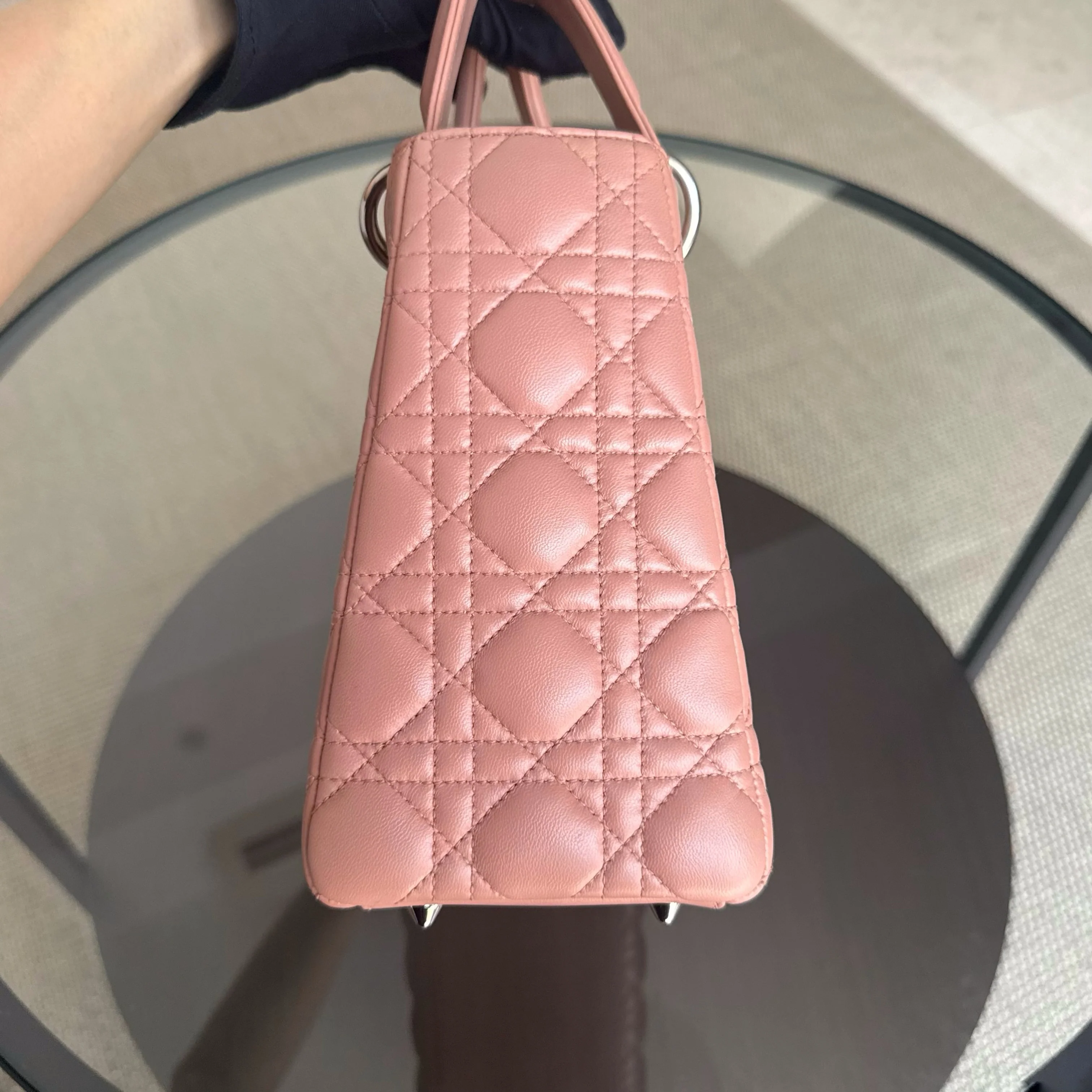 Dior Lady Medium - Cannage Lambskin Blush Gold Hardware Strap