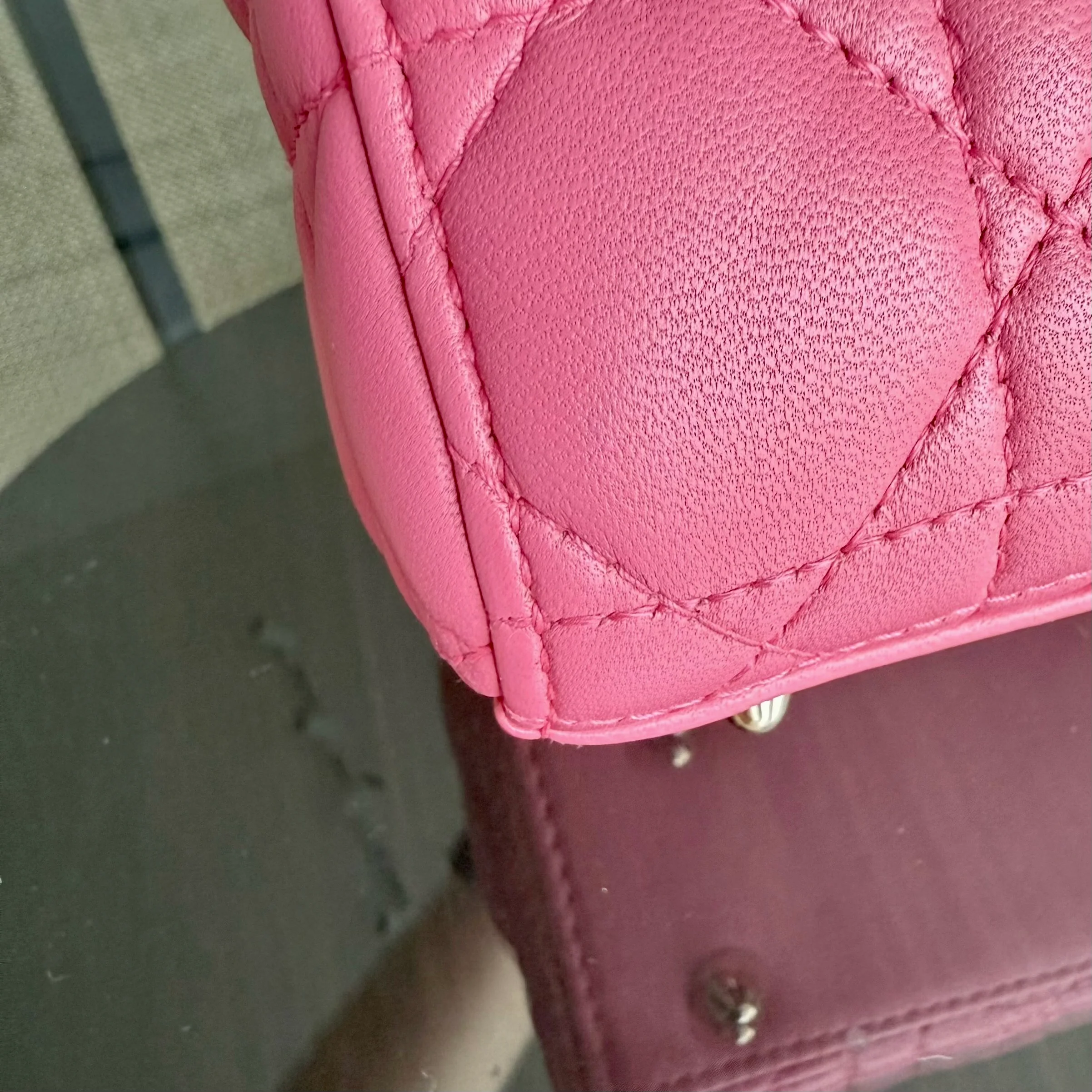 Dior Lady Small - Cannage Lambskin Barbie Pink Gold Hardware