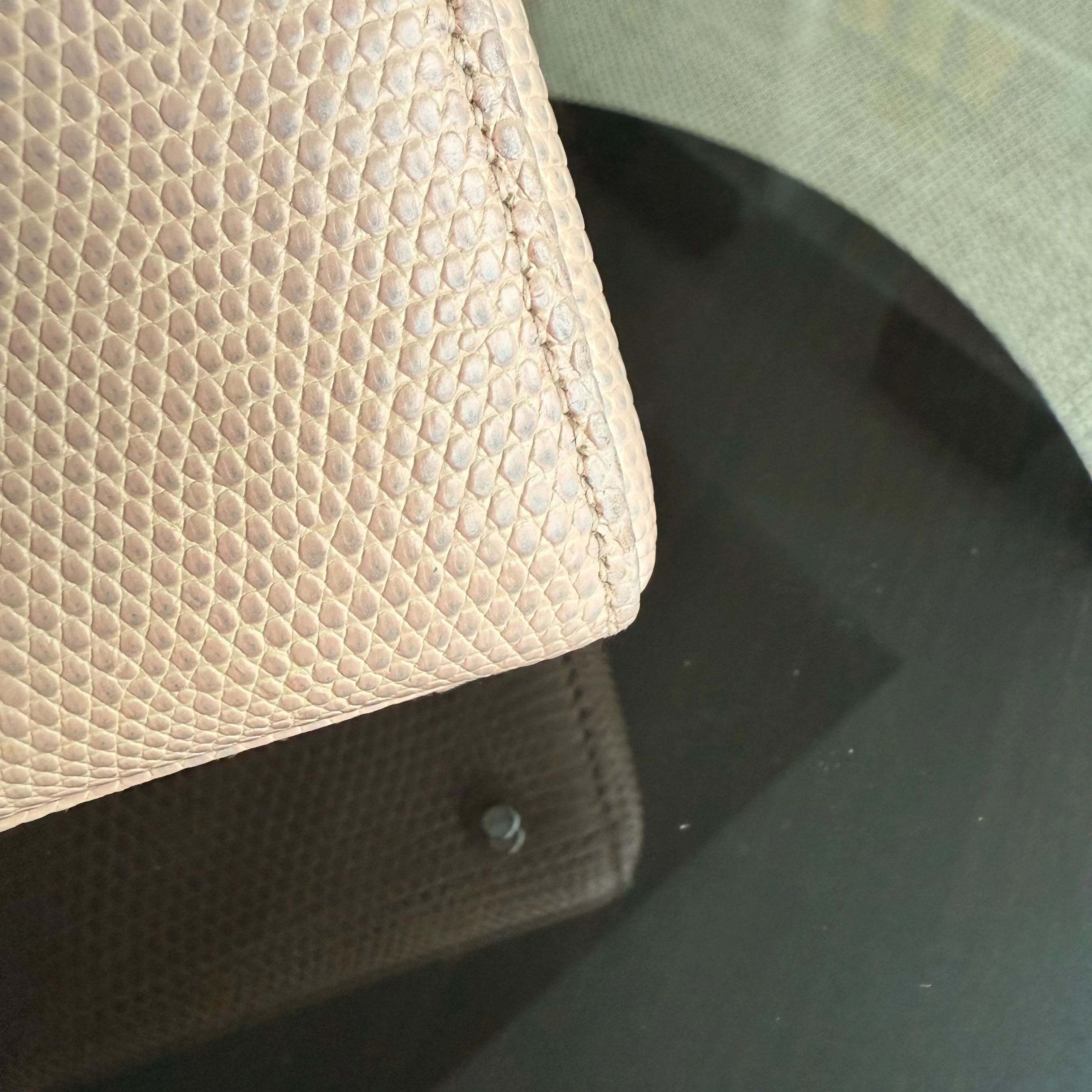 Dior Lady Mini - Exotic Lizard Beige color Silver Hardware