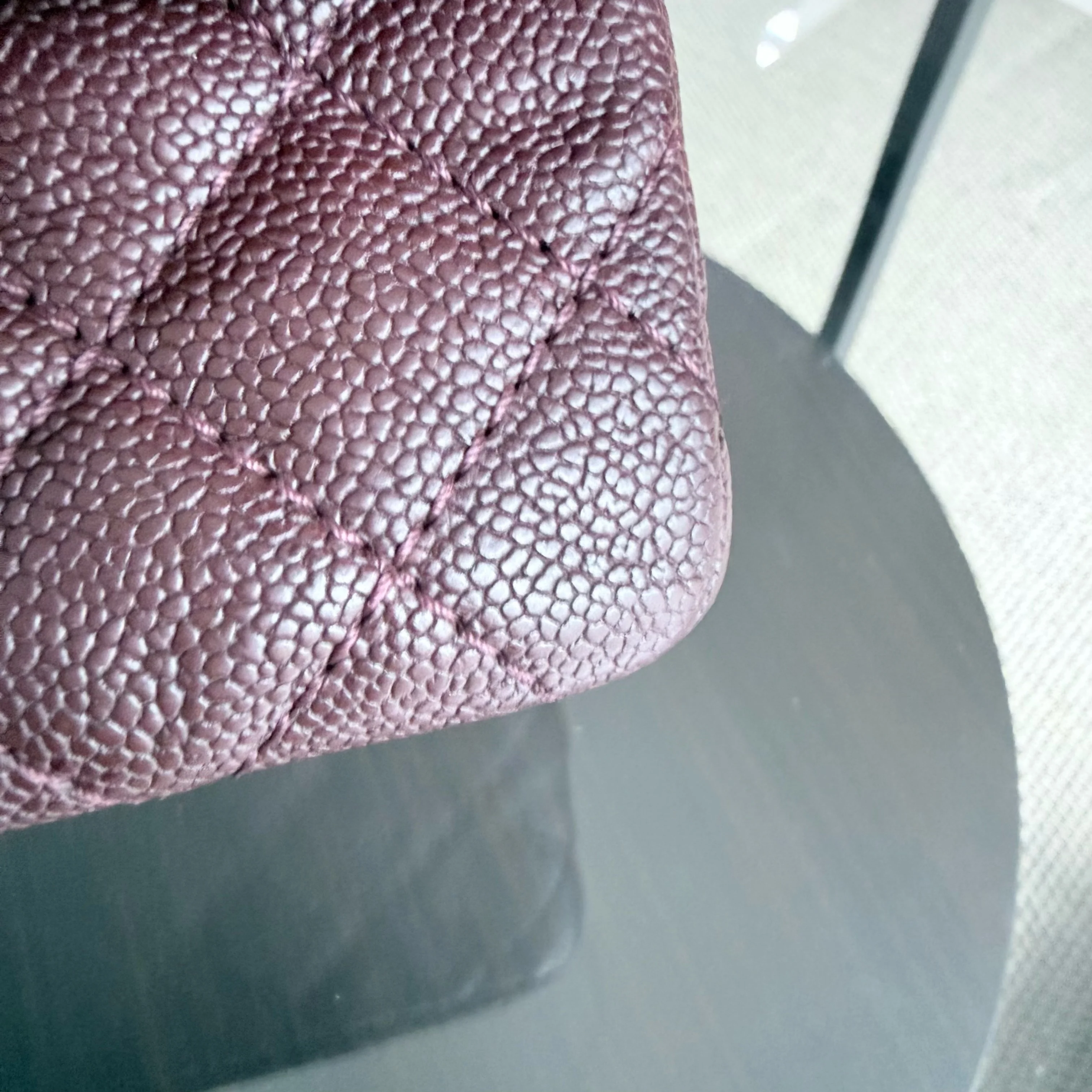 Chanel 2.55 Reissue 225 - 24CM Quilted Caviar Burgundy Brown Ruthenium Silver Hardware Series 16