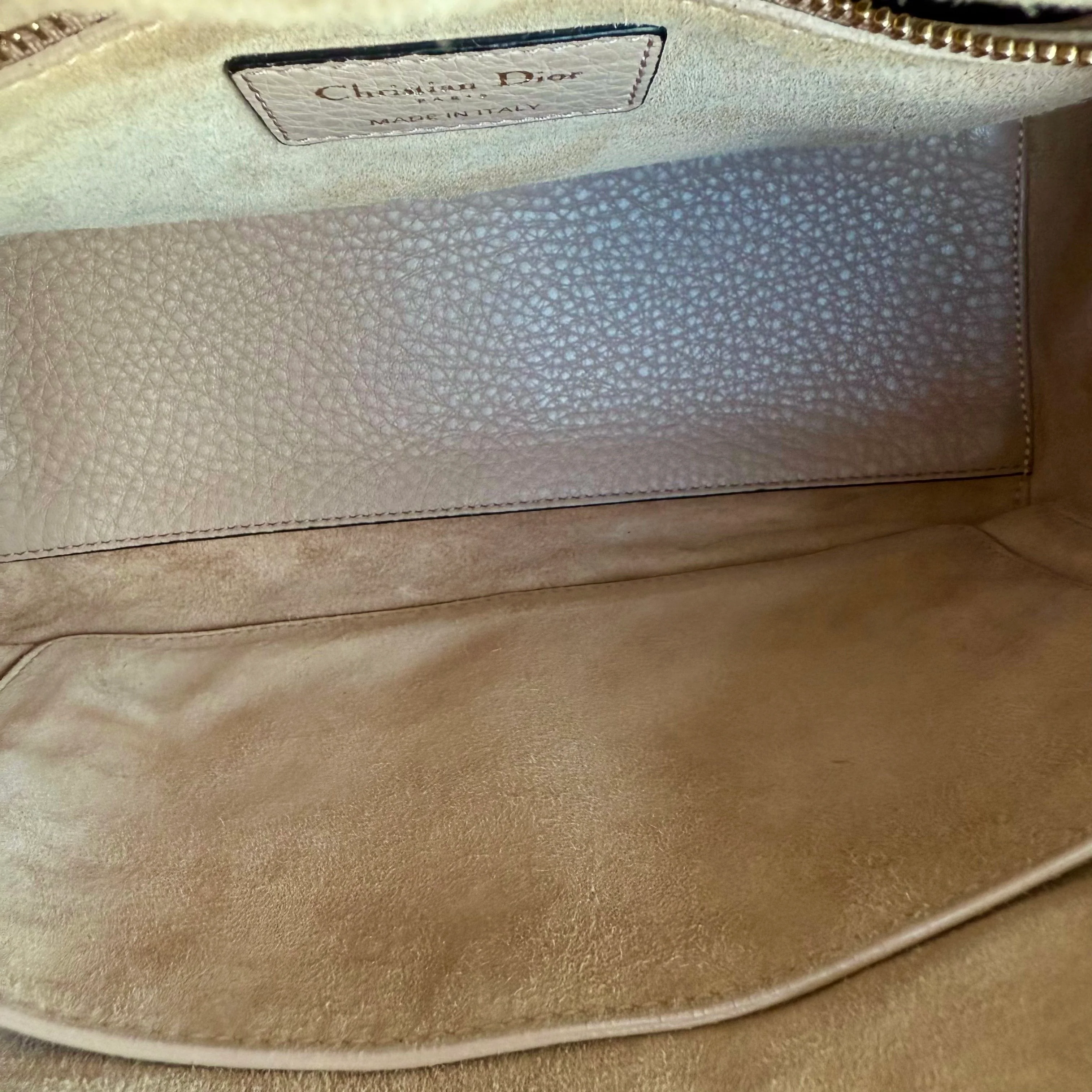 Dior Lady Medium Flap - Cannage Grained Calfskin Blush Nude Pink Gold Hardware