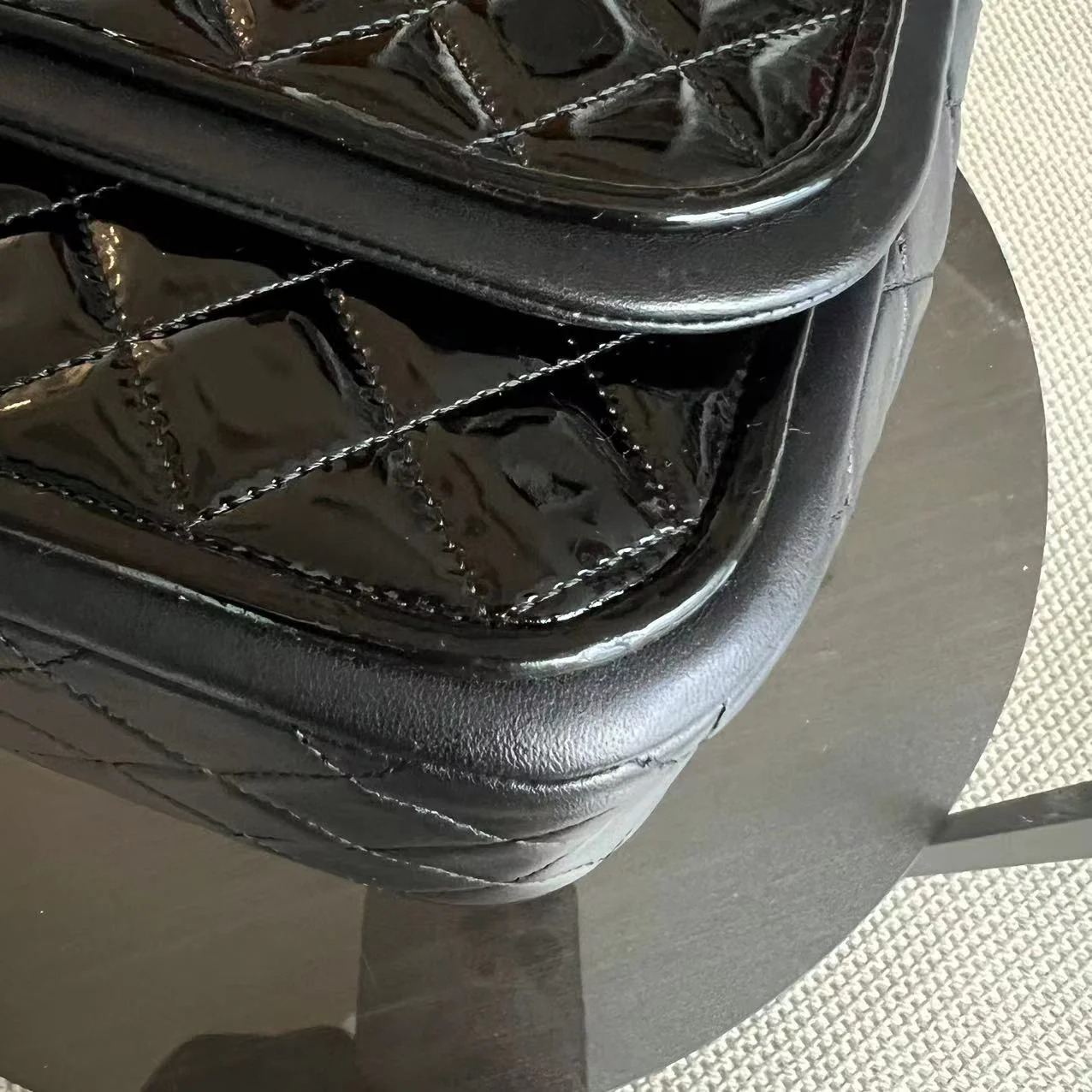 Classic Twist Timeless Jumbo Patent With Lambskin Black No 18