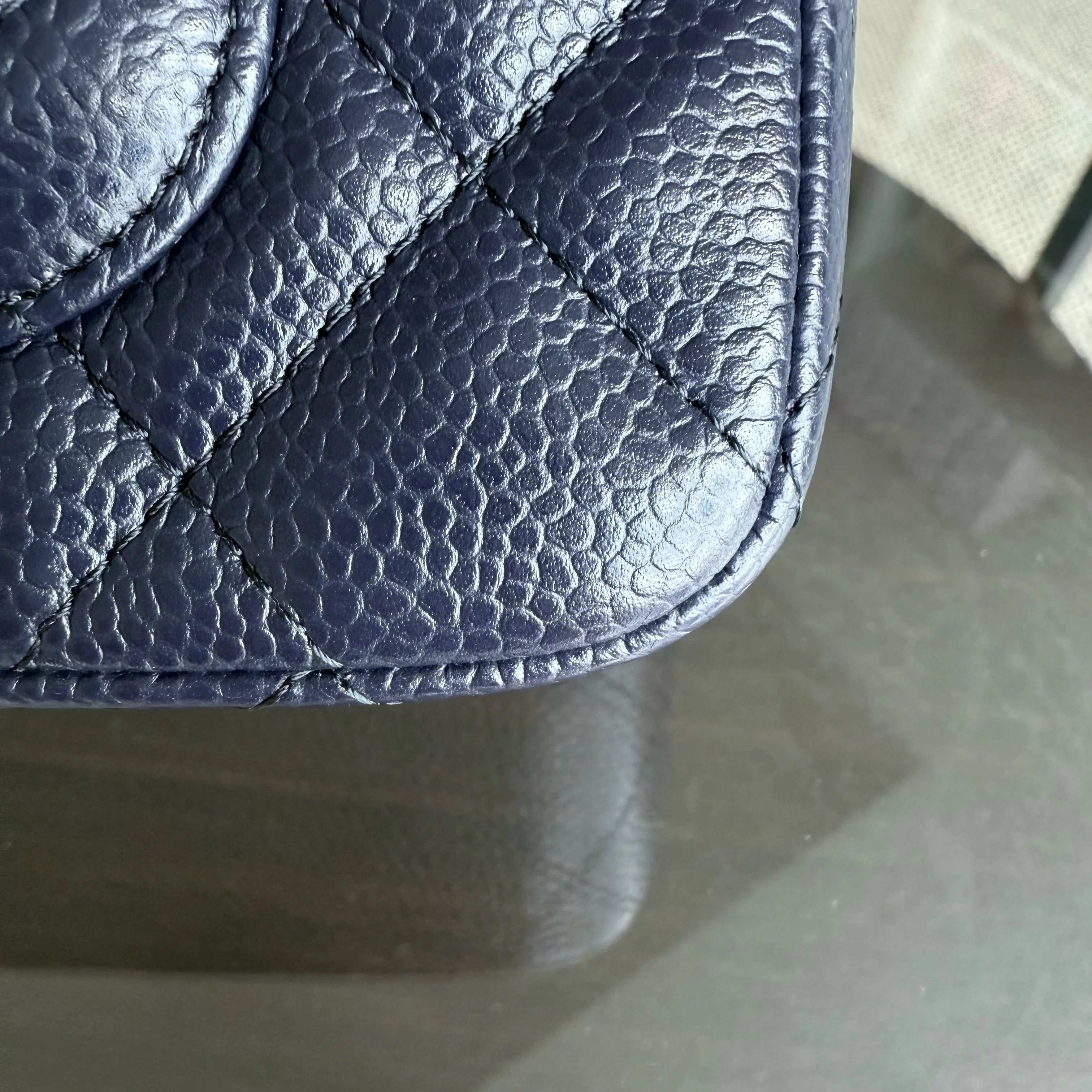 Chanel Classic Flap Mini - Caviar 20CM Quilted Dark Blue Gold Hardware Series 21