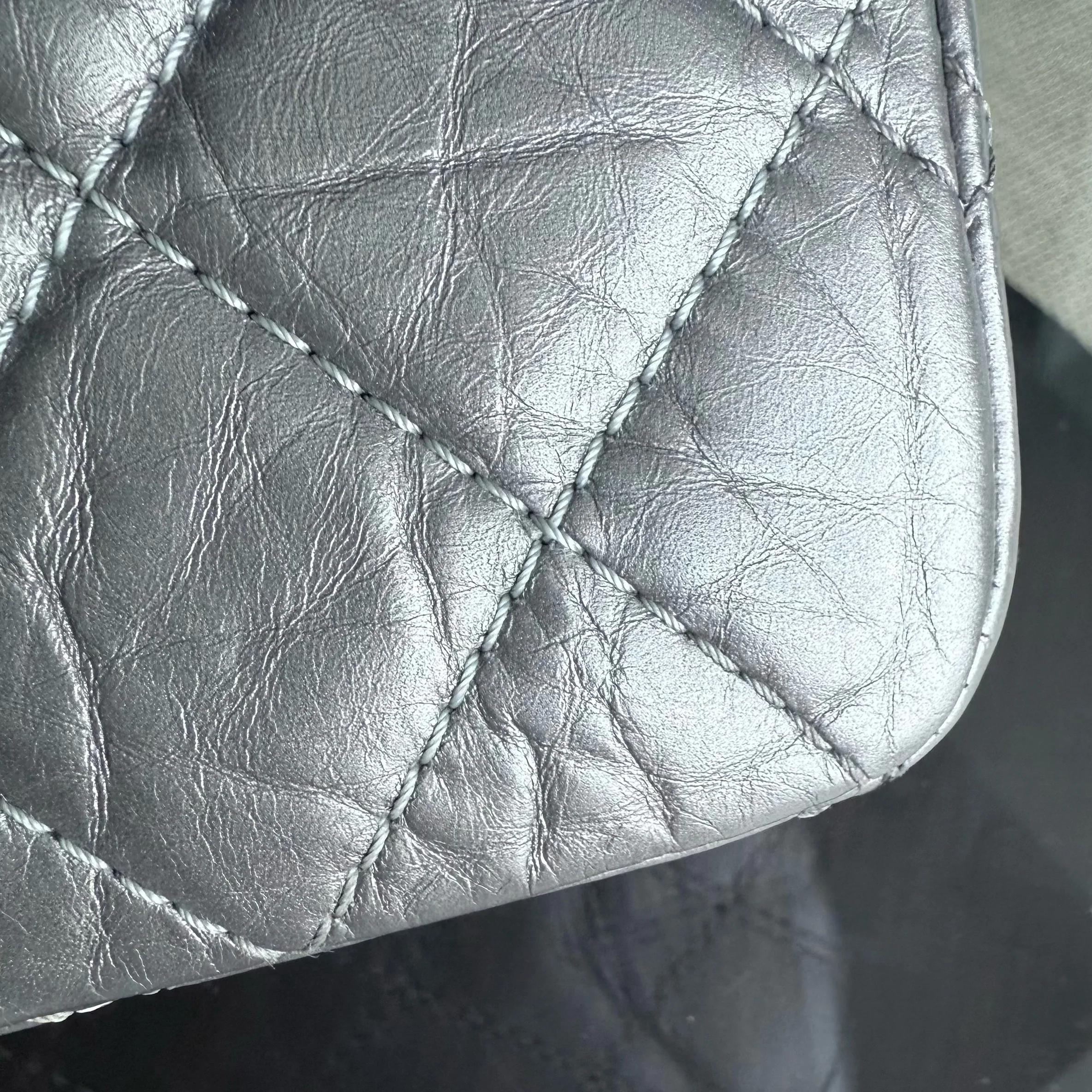 Chanel 2.55 Reissue 227 Large - Quilted Aged Calfskin Silver Ruthenium Silver Hardware Series 14