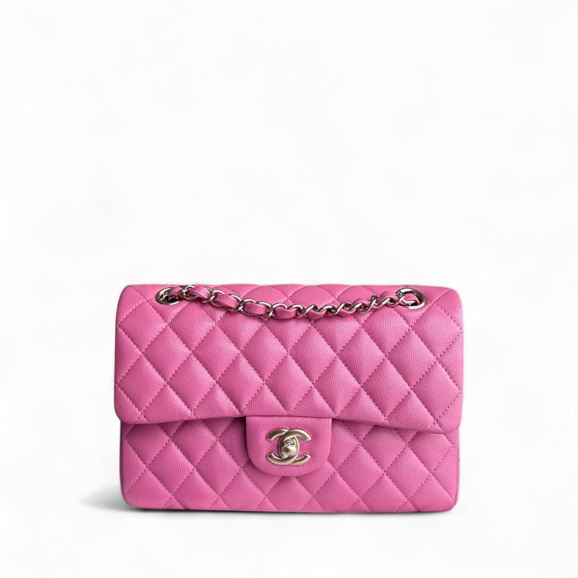 Chanel Classic Flap Small - Caviar 23CM Quilted Grained Calfskin Pink Gold Hardware Series 28
