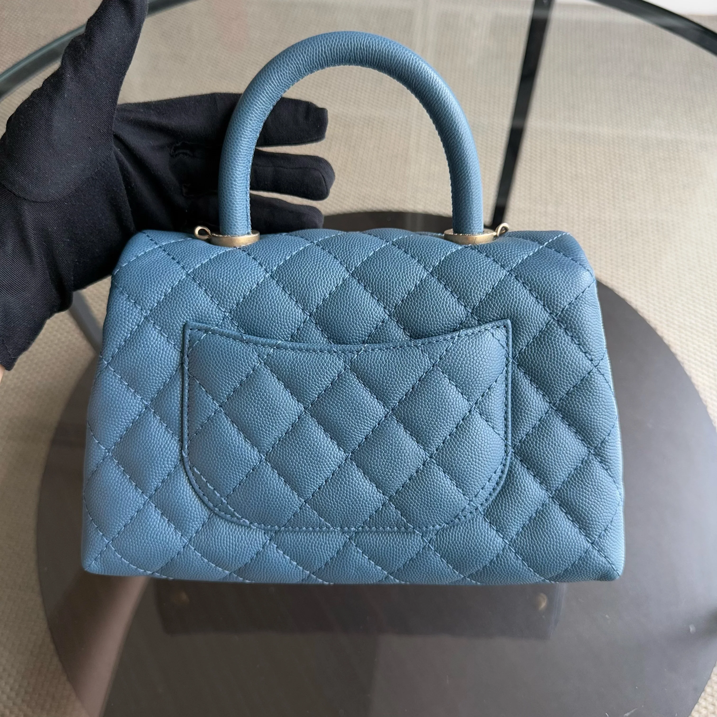 Deposit of Chanel Coco Handle Small - Caviar Quilted Blue Gold Hardware Series 25 (half amount of total)