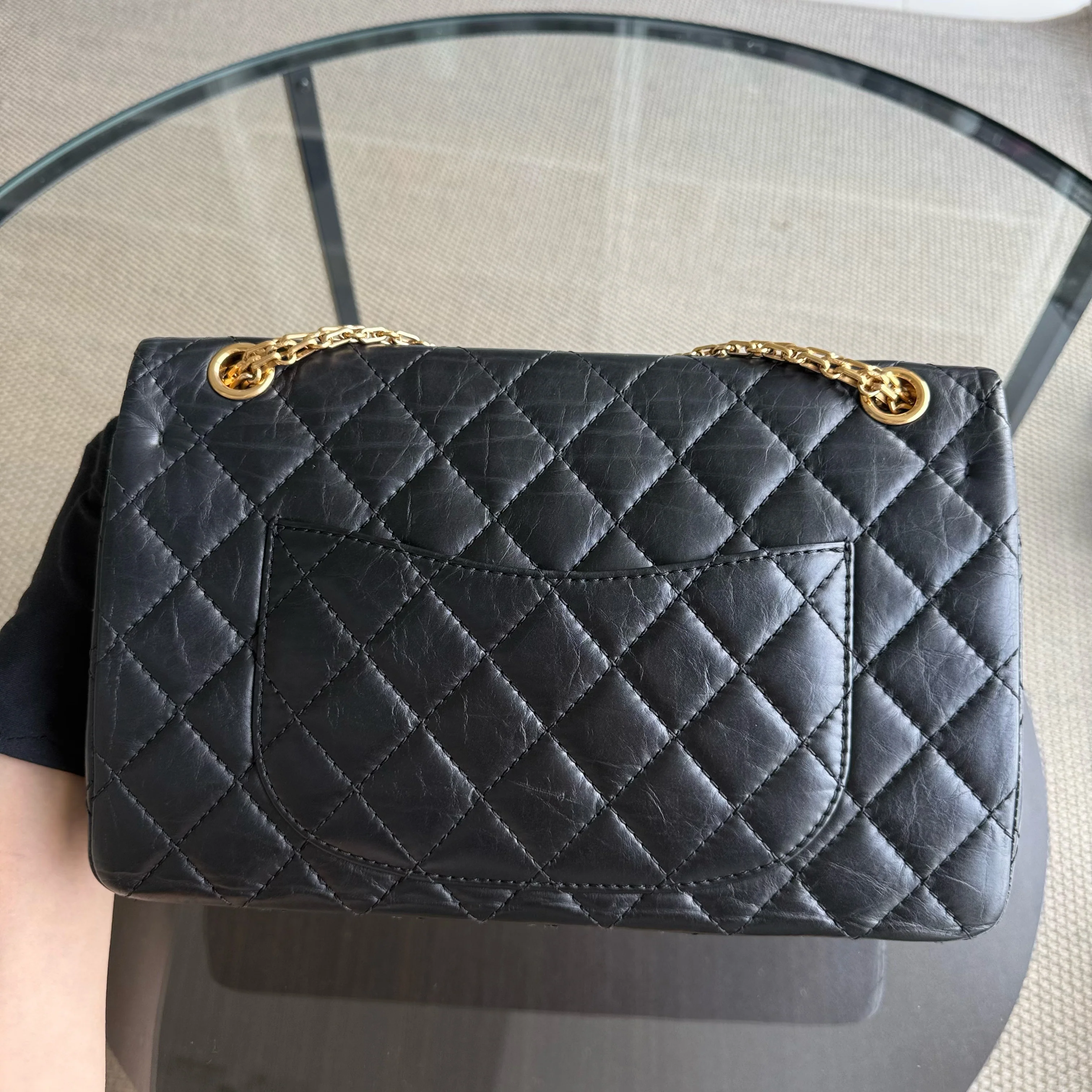 Chanel 2.55 Reissue 226 - Quilted Aged Calfskin Black Gold Hardware Series 15