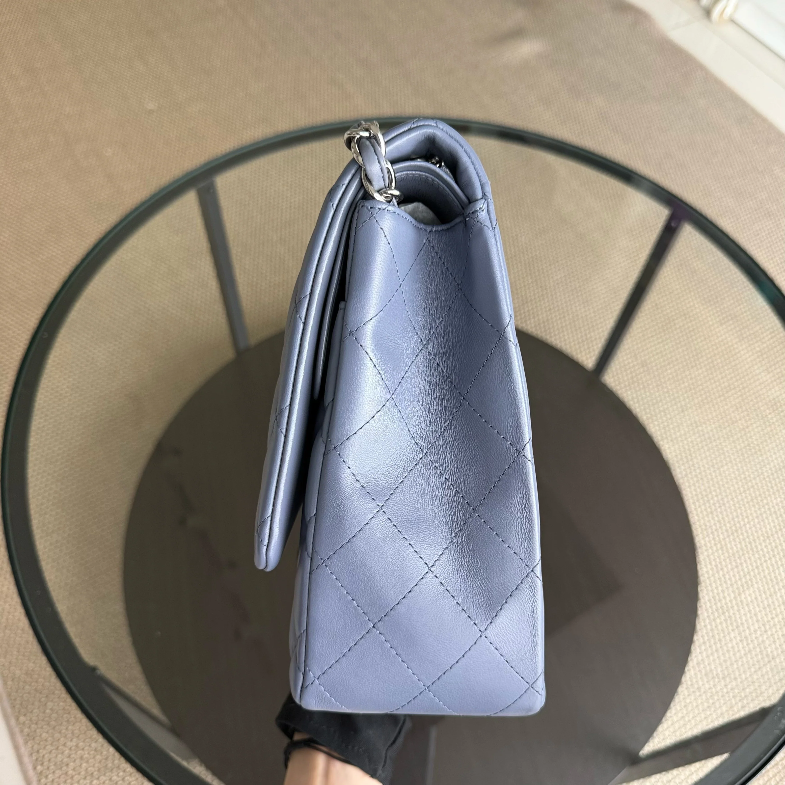 Chanel Classic Flap Maxi - Double Flap Quilted 34CM Lambskin Light Violet Purple Series 15