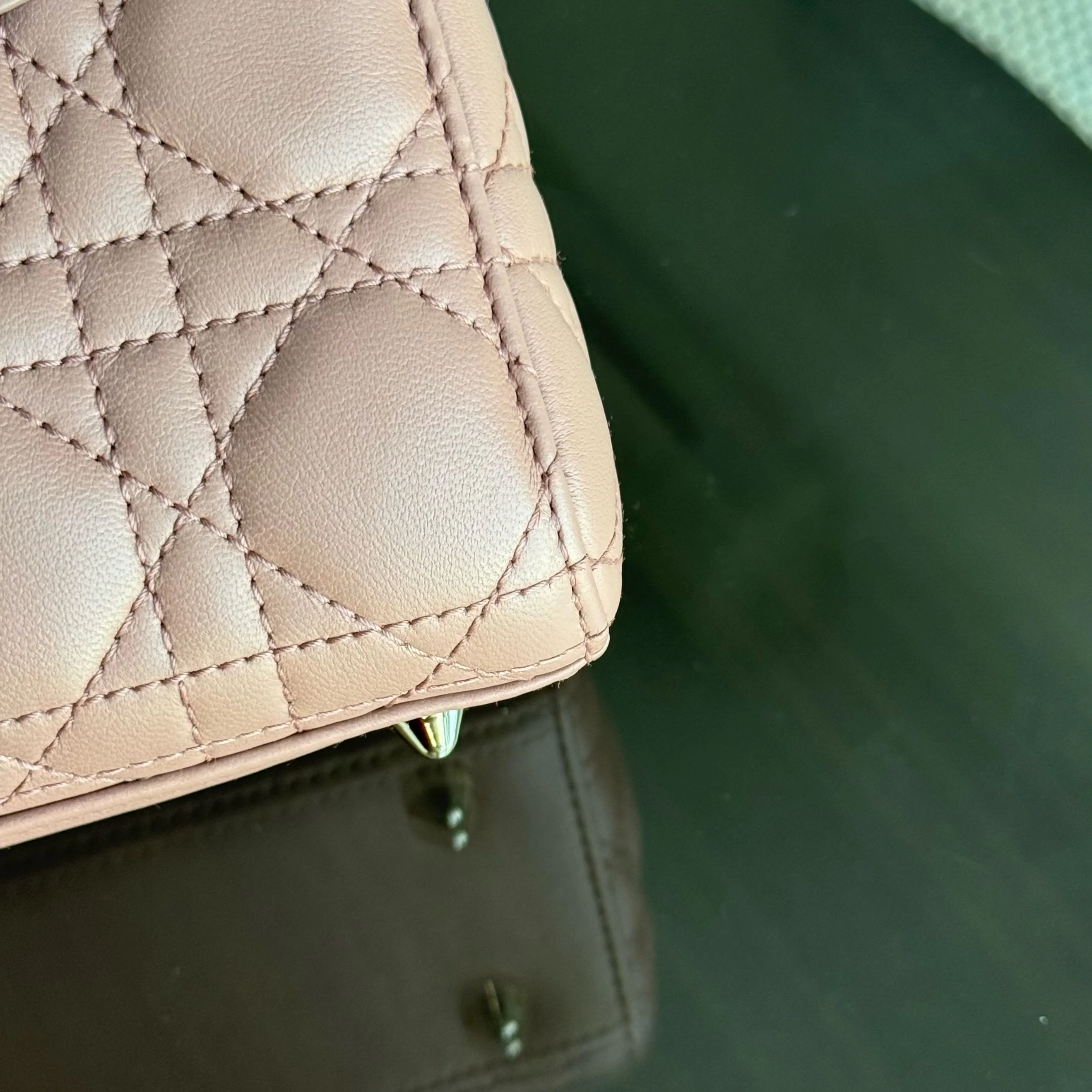 Dior Lady Small Flap - Cannage Lambskin Blush Pink Gold Hardware