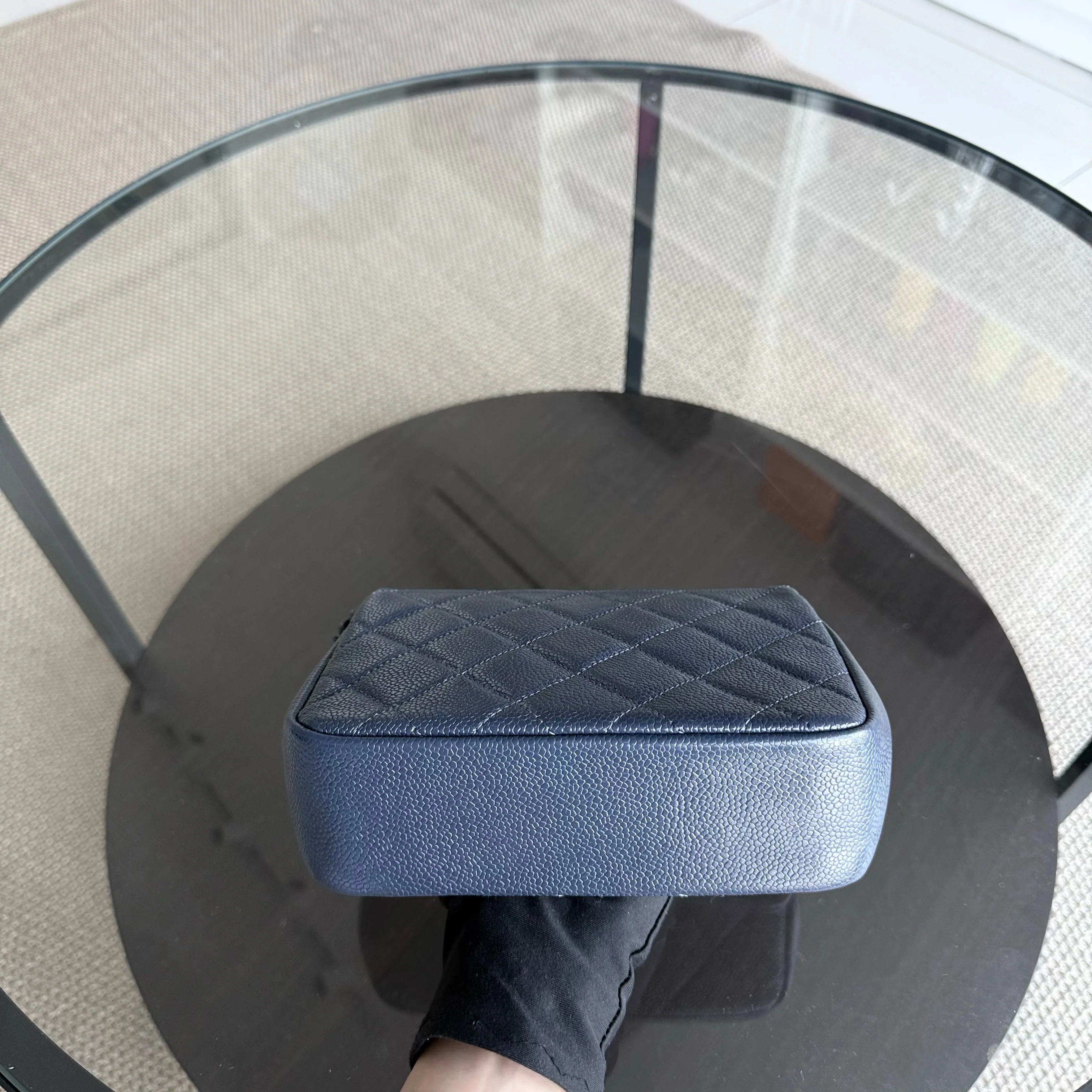 Chanel CC Flap Mini Square - Caviar Quilted All Blue Hardware Series 29