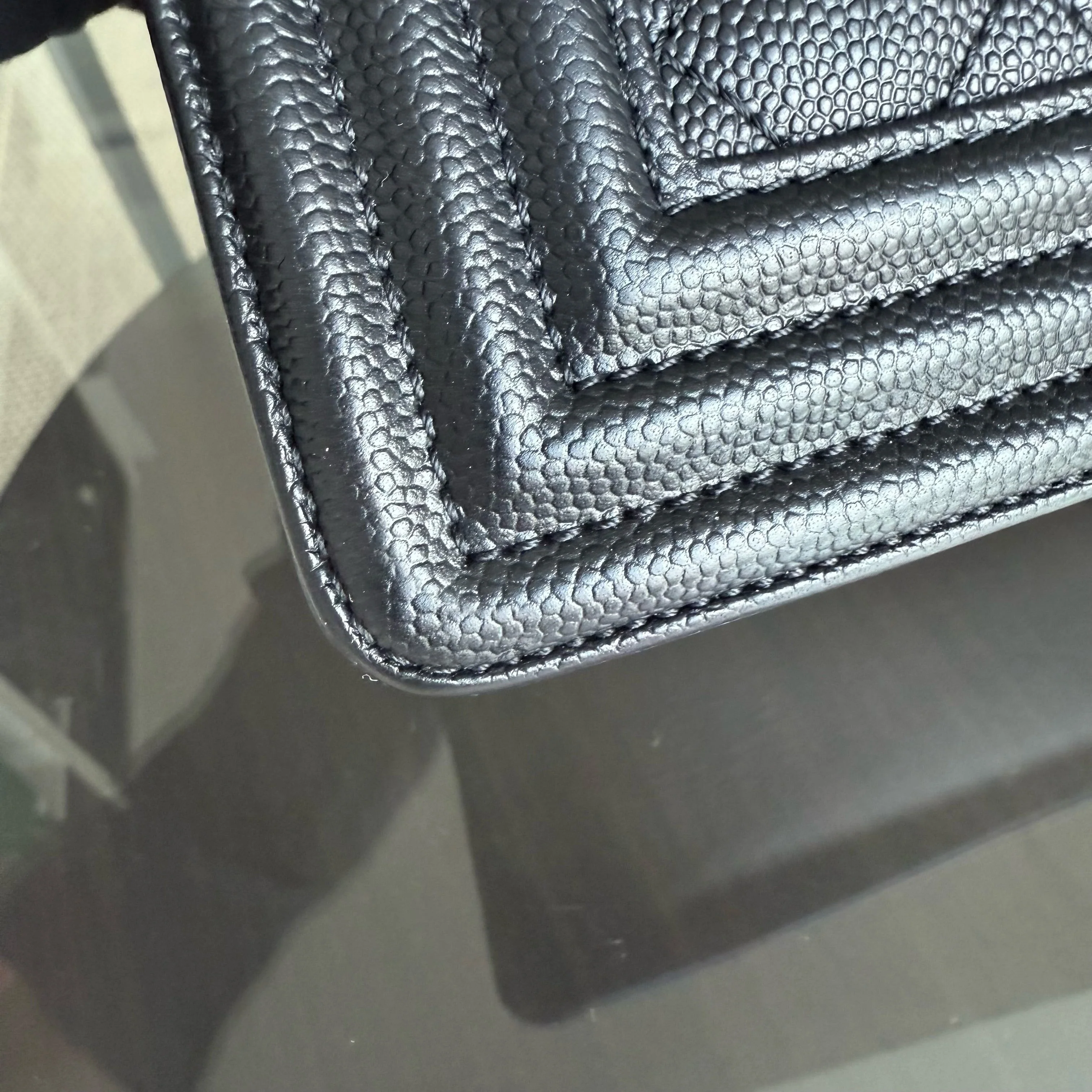 Chanel Boy Medium - Caviar 25CM Quilted Grained Gold Hardware Series 24