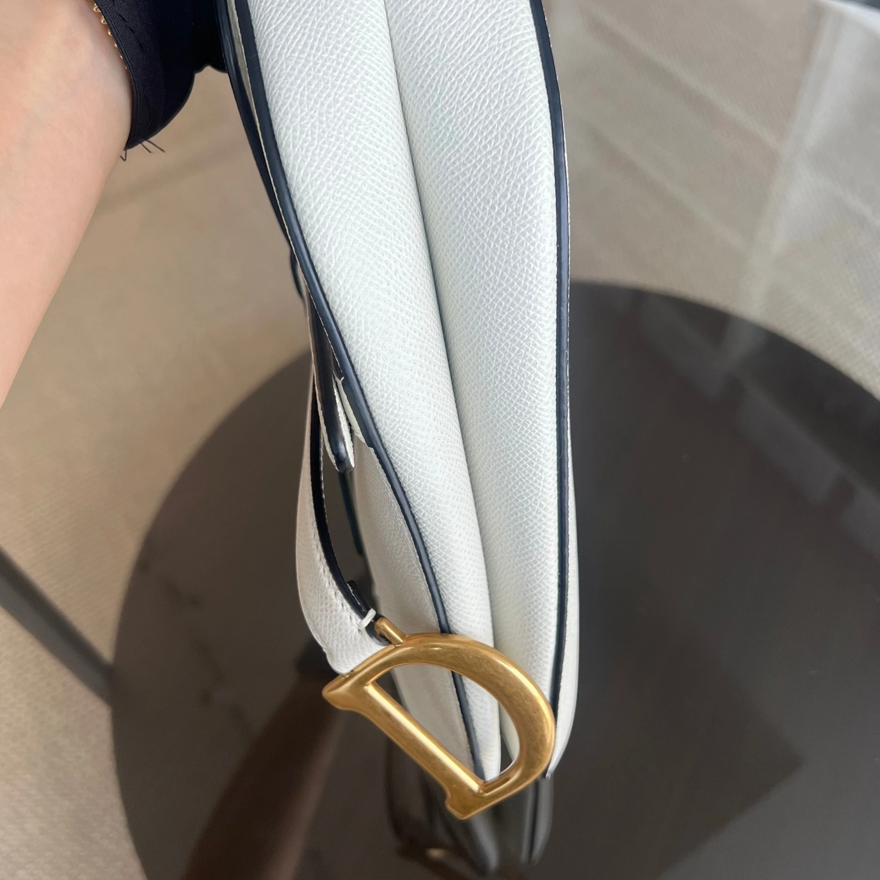 Dior Saddle Medium - Grained Calfskin White Gold Hardware