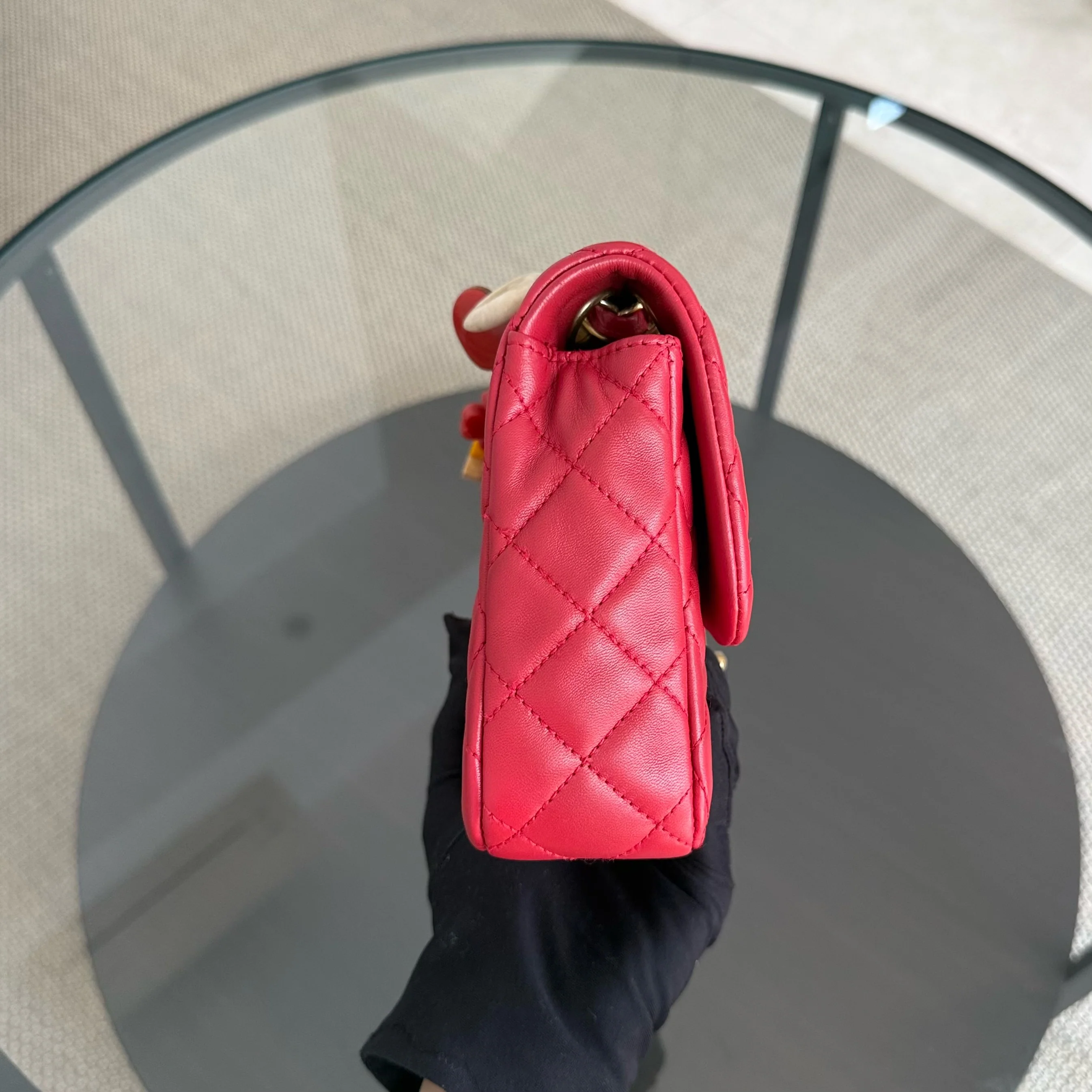 Chanel Classic Flap Medium - Special Valentine Edition 25CM Quilted Lambskin Red Gold Hardware Series 14