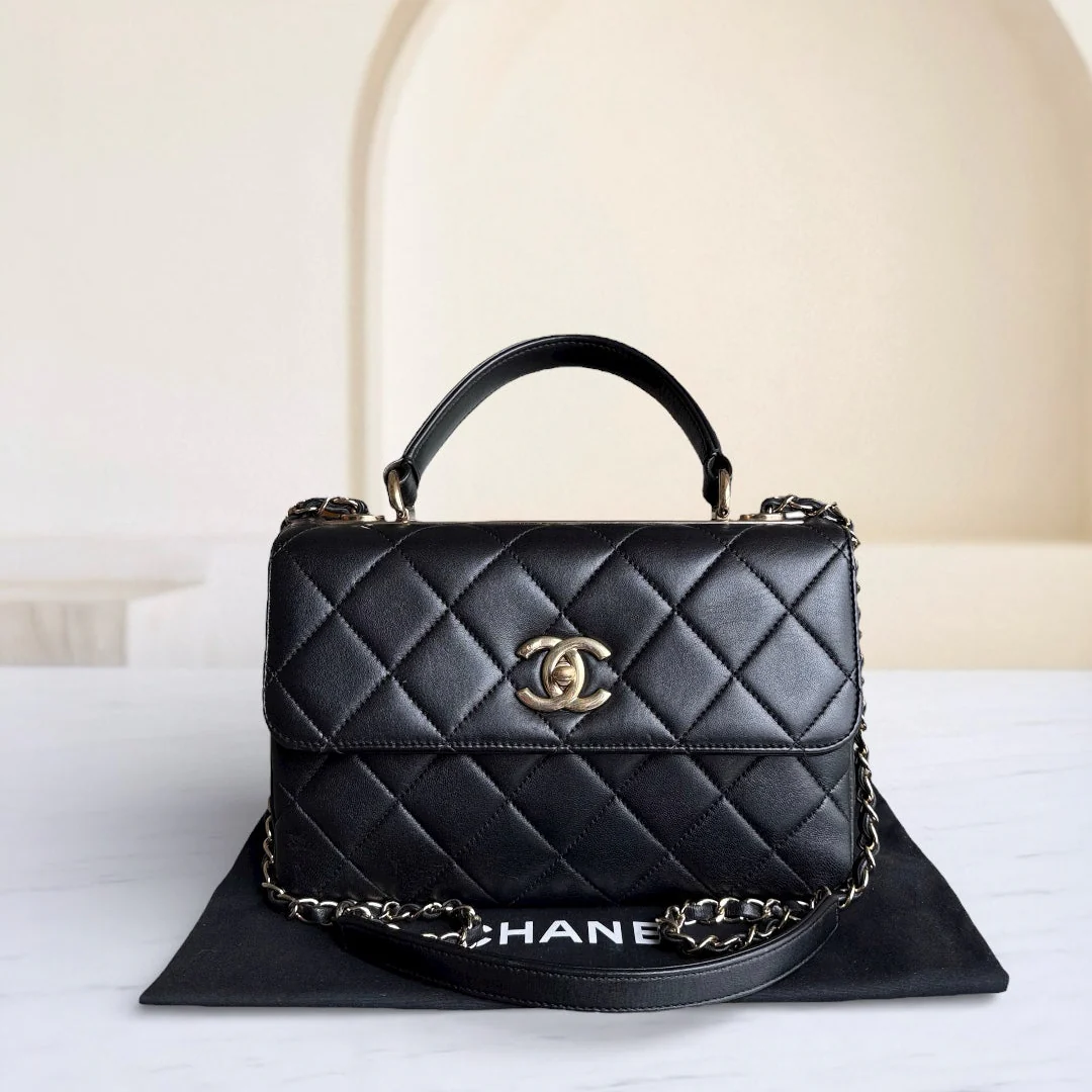 Chanel Trendy CC Small - Quilted Lambskin Black Gold Hardware