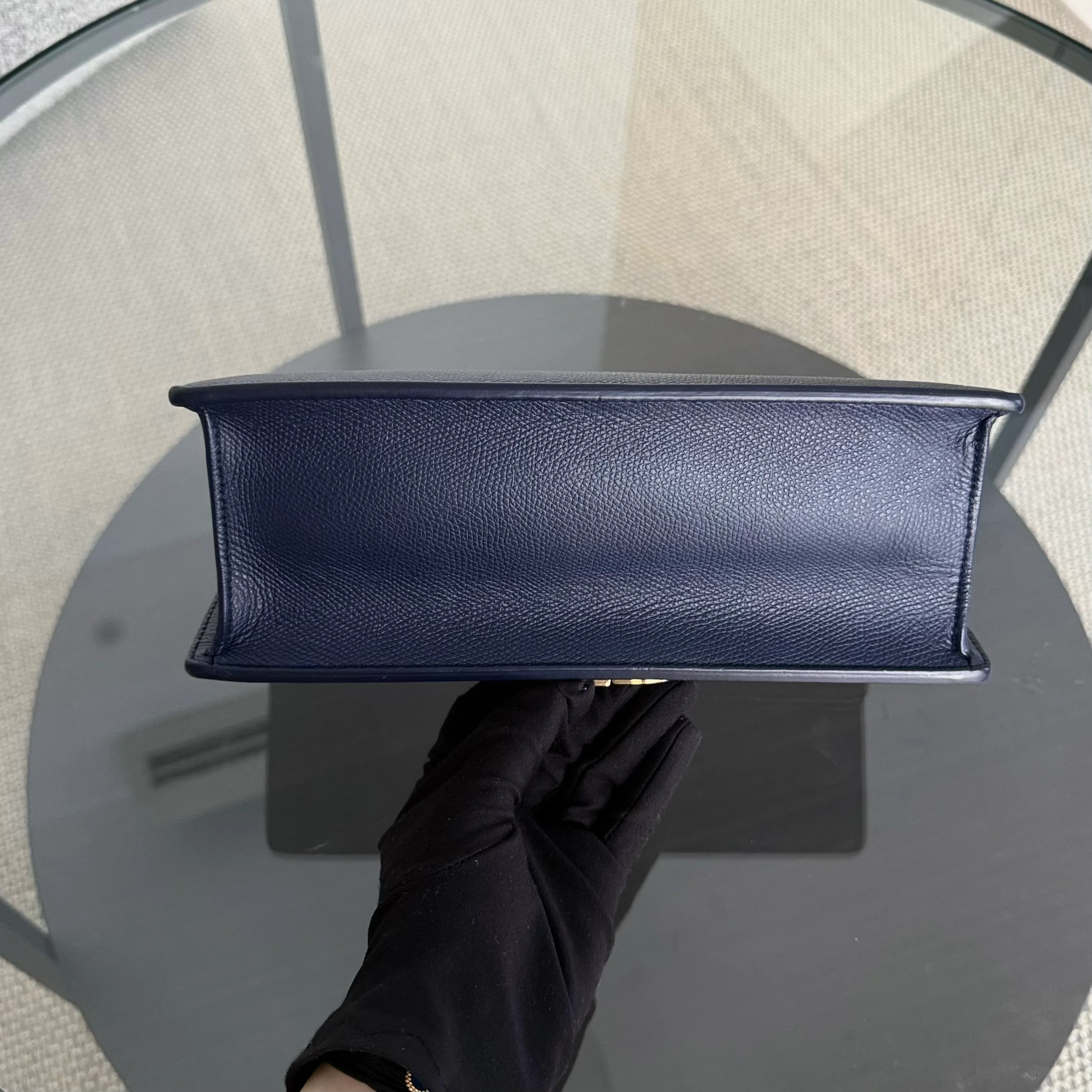 Dior 30 Montaigne Medium - Caviar Dark Blue Gold Hardware