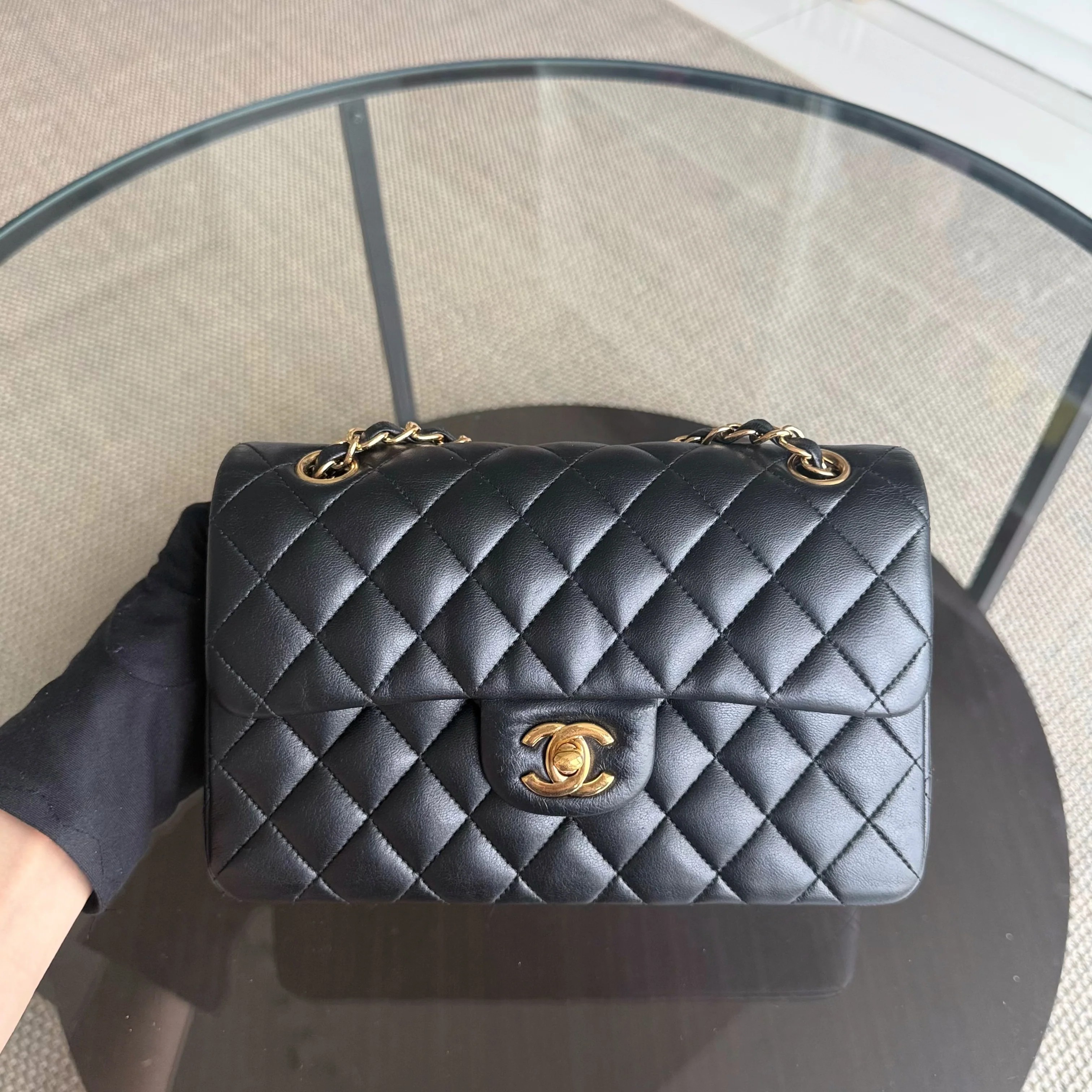Chanel Classic Flap Small - Quilted Lambskin 23CM Black Gold Hardware Series 29