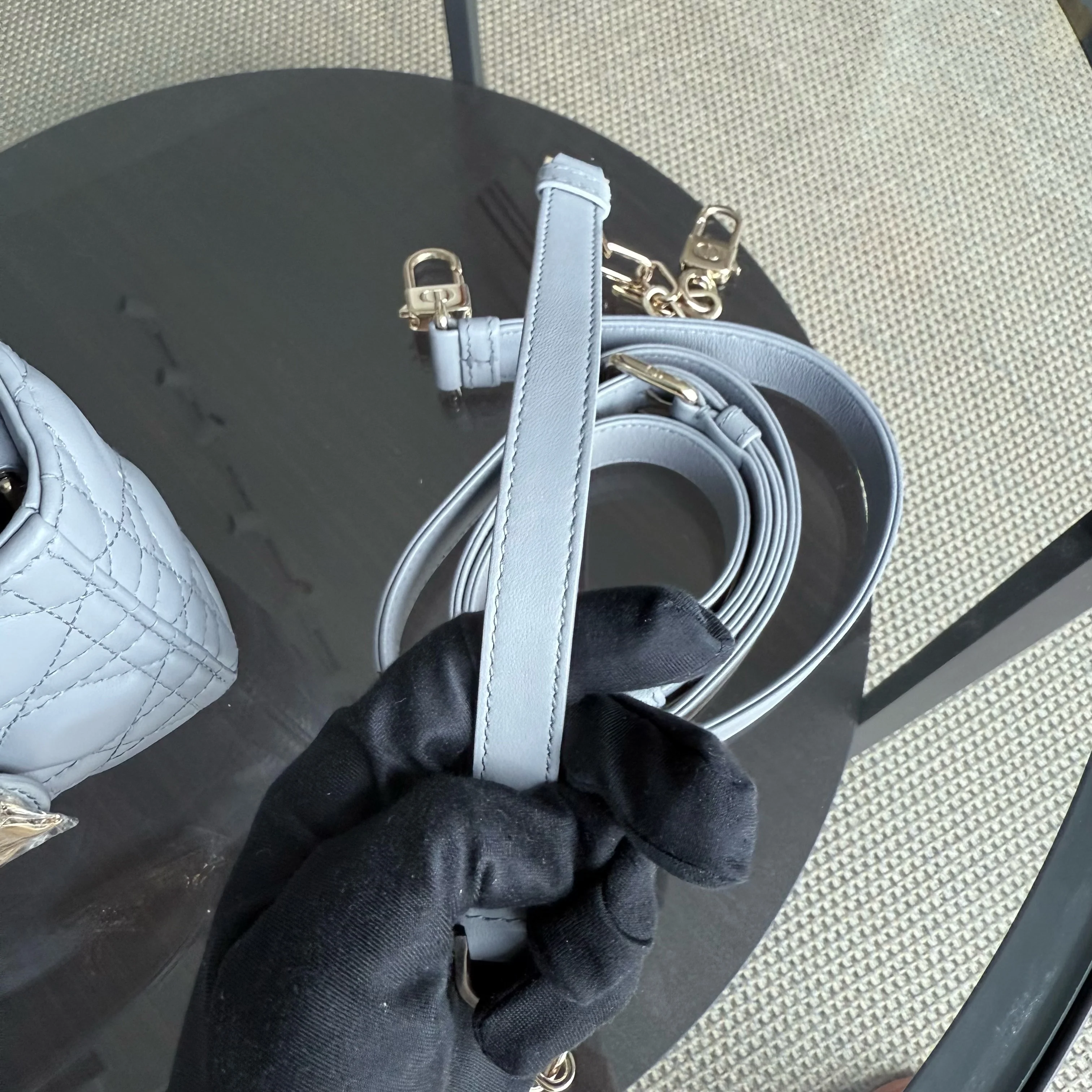 Dior Lady D-Joy Small - Cannage Lambskin Gray Gold Hardware