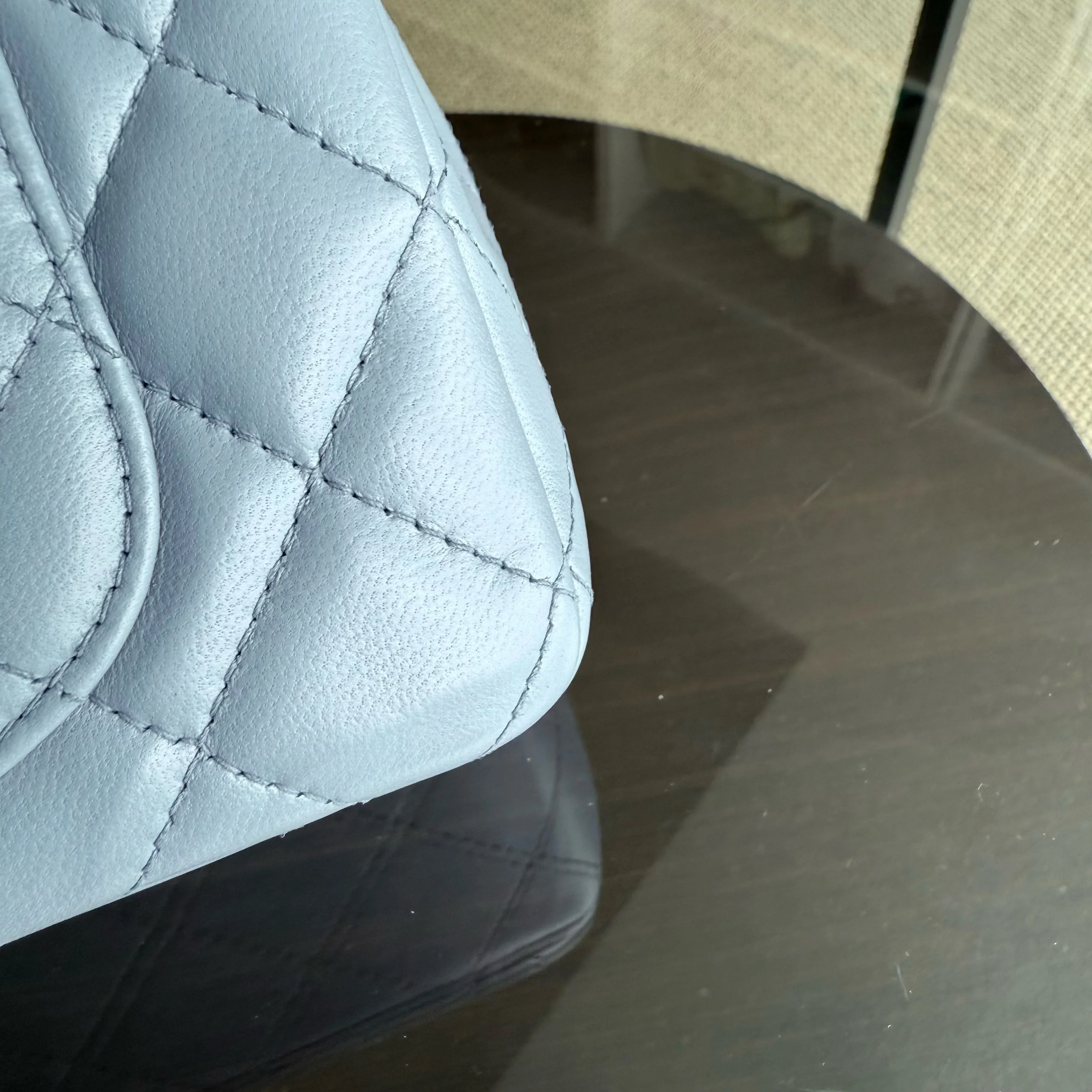 Chanel Classic Flap Mini - 20CM Quilted Lambskin Blue Silver Hardware Series 16