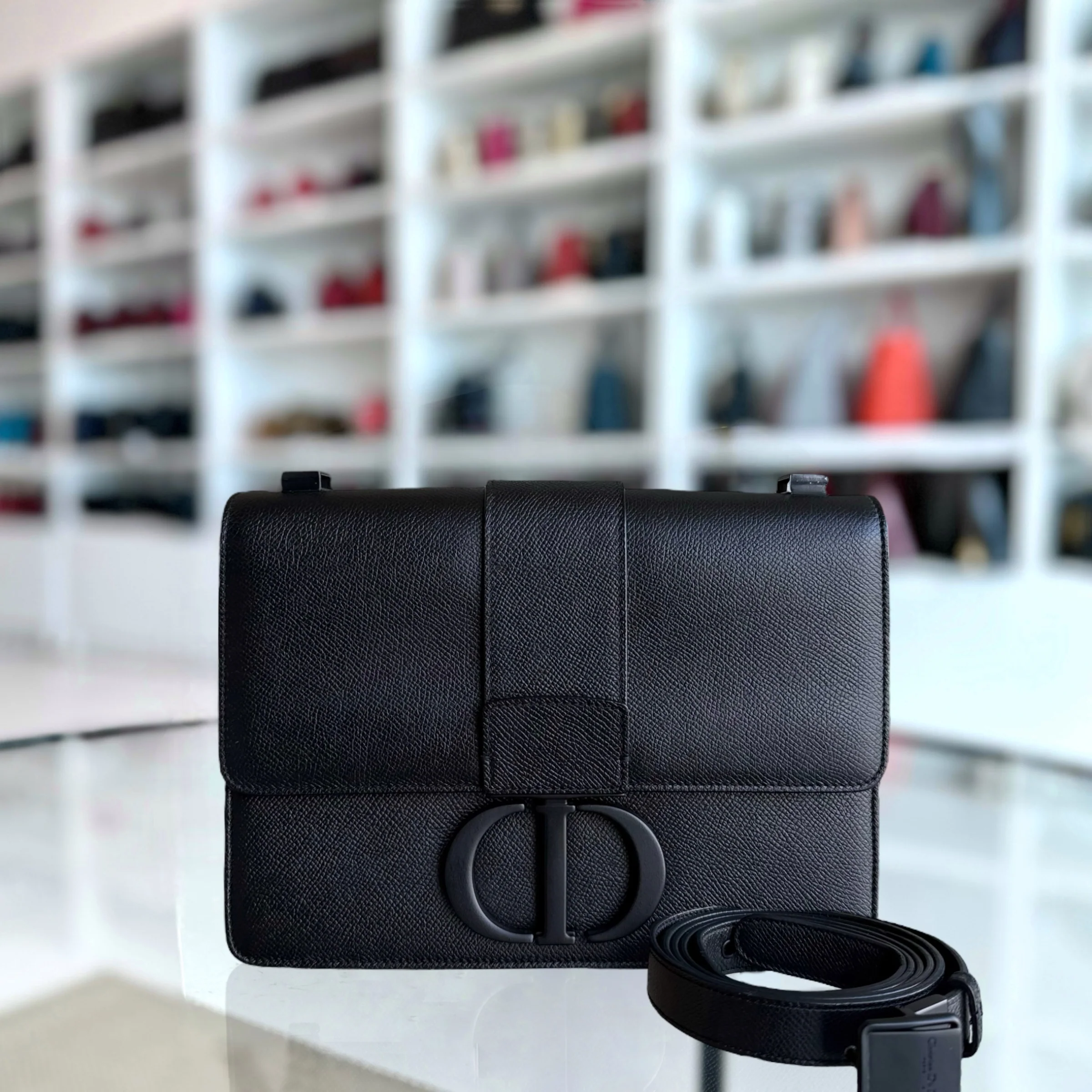 Dior 30 Montaigne 30 - Grained Calfskin All Black