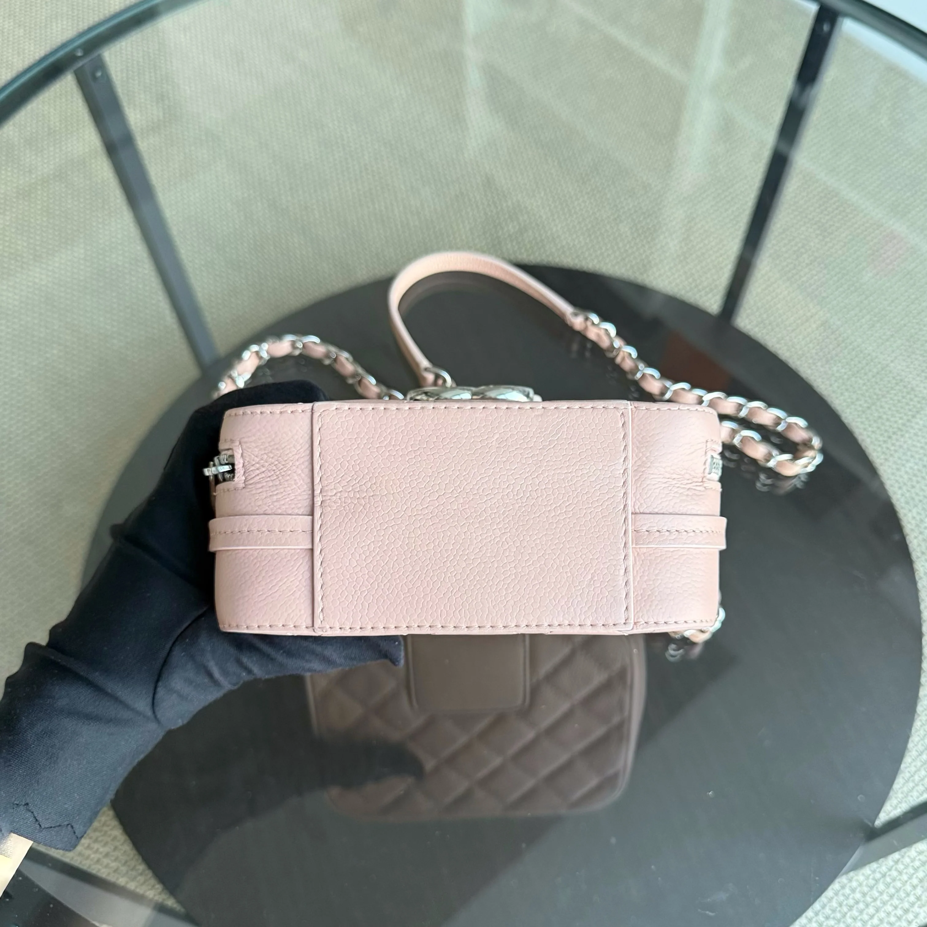 Chanel CC Box Camera Bag Small - Caviar Quilted Grained Calfskin Pink Series 24