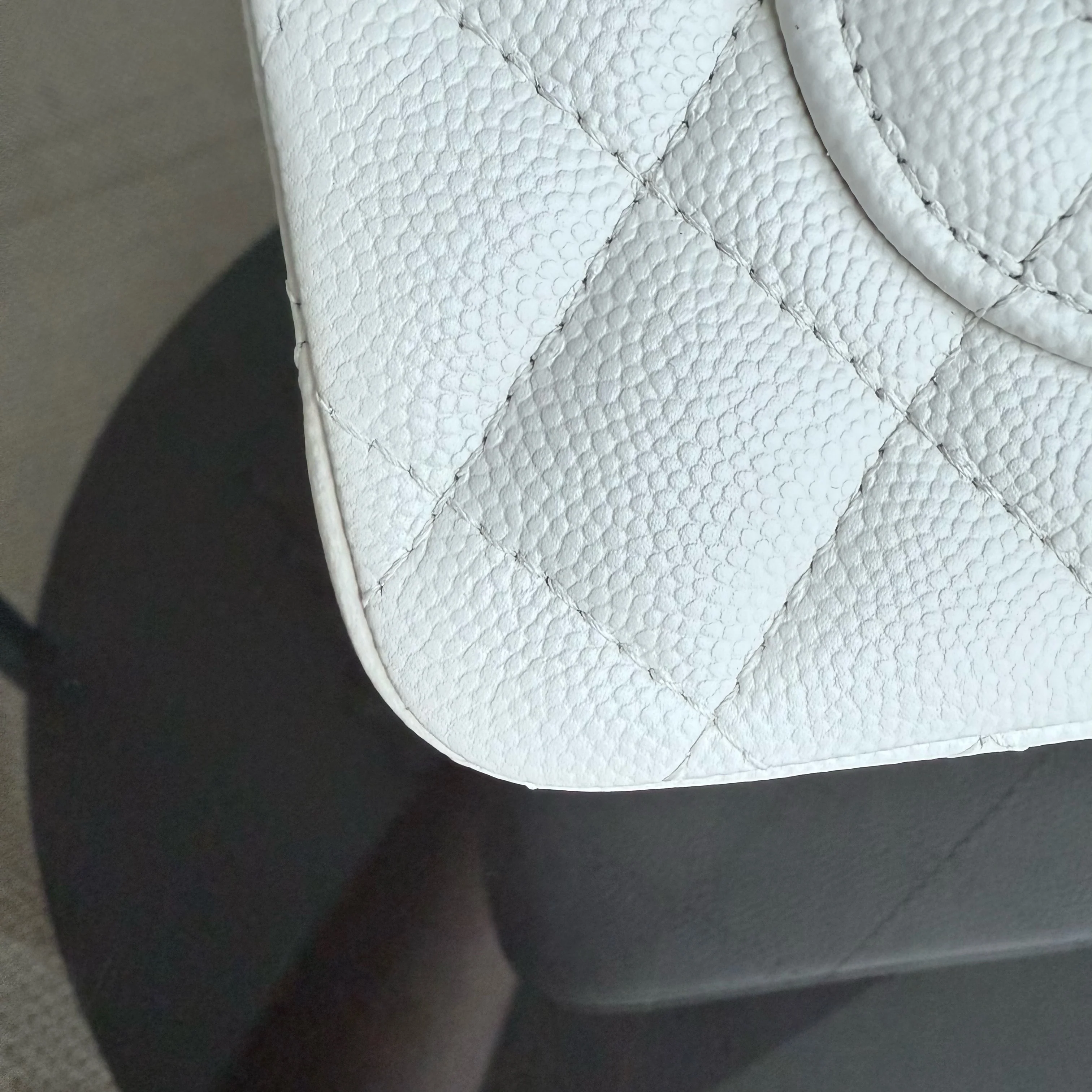 Chanel Classic Flap Small - Caviar 23CM Quilted White Gold Hardware Series 30