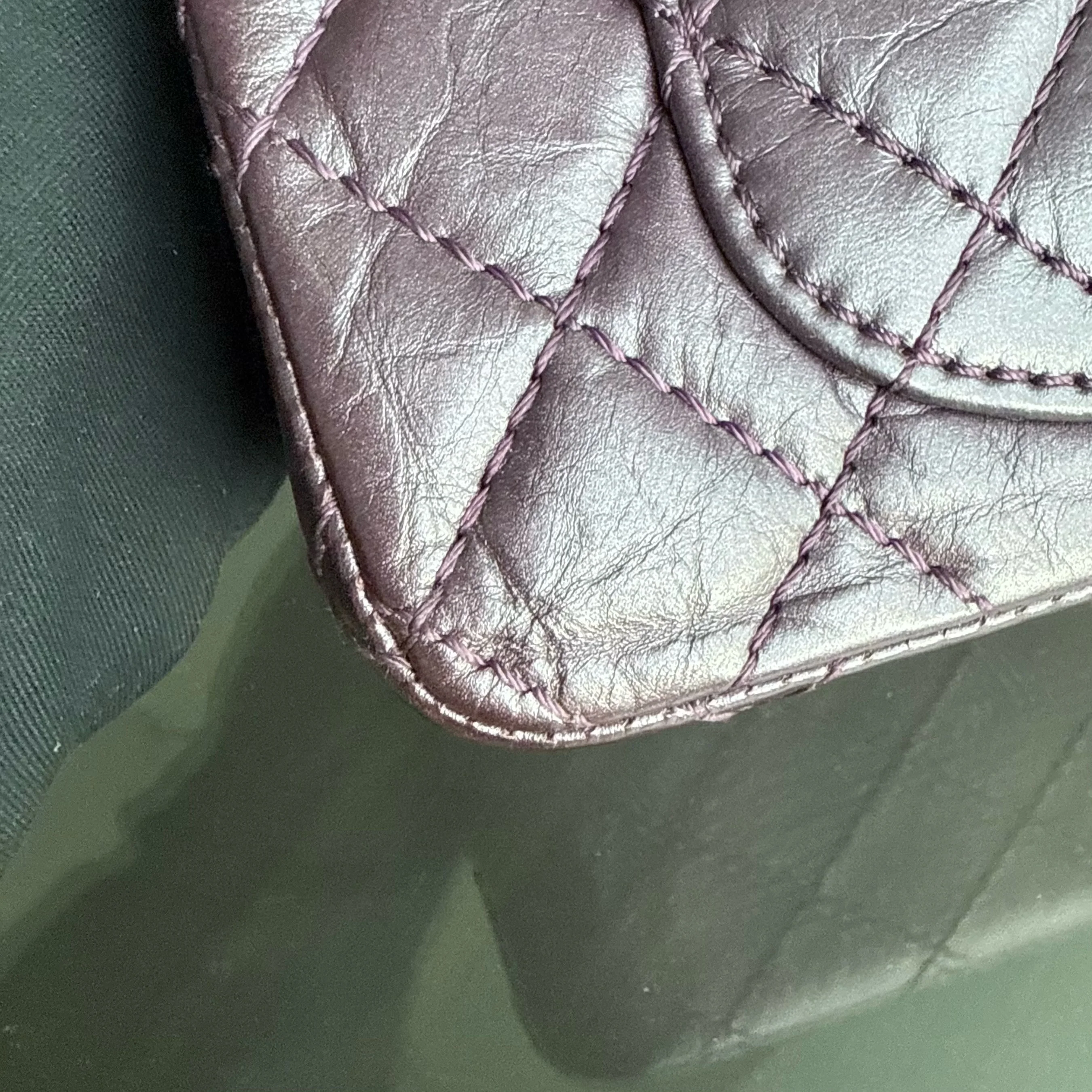 Chanel 2.55 Reissue Mini - 20CM Quilted Calfskin Purple Silver Hardware Series 16