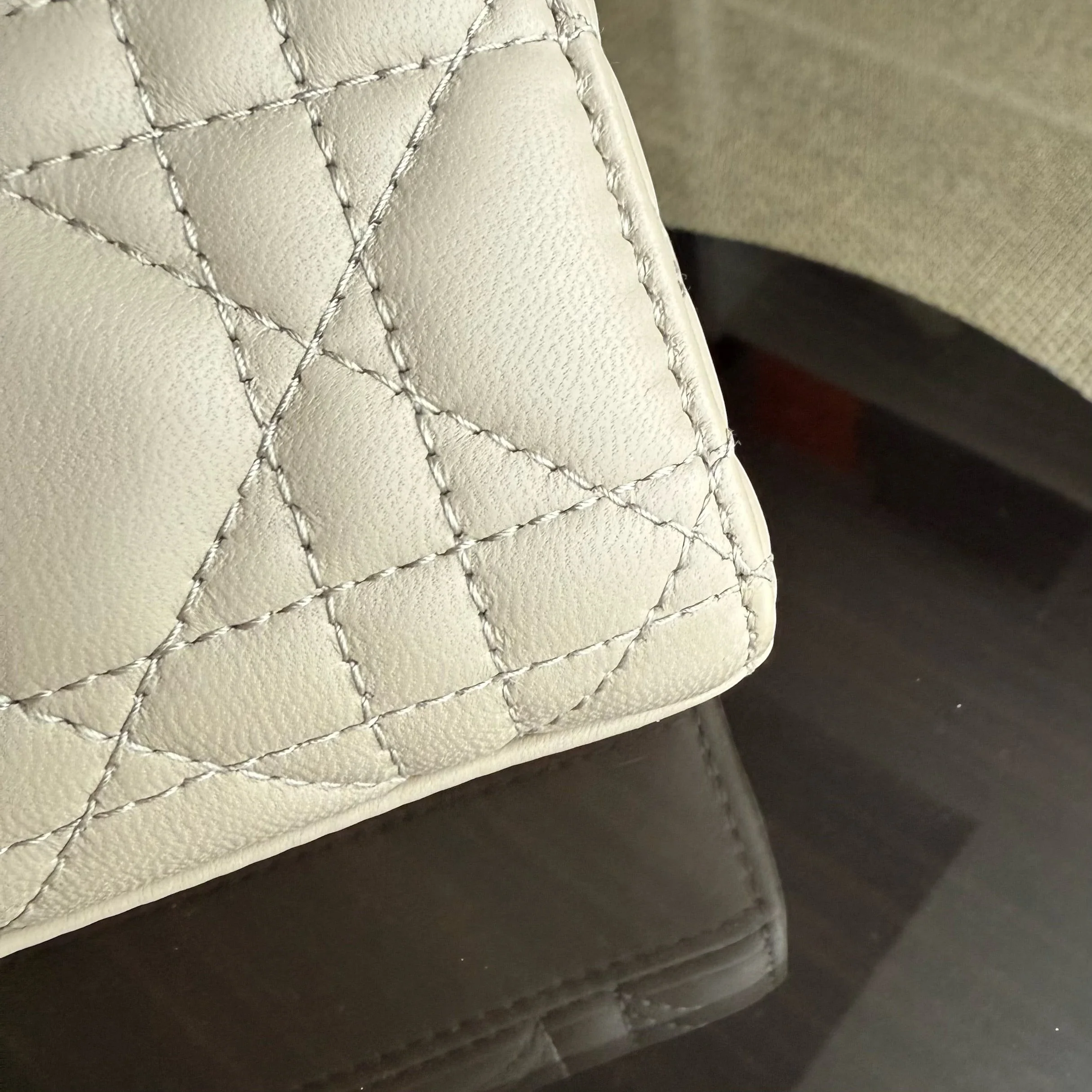 Dior D-Joy Medium Cannage Lambskin Beige Golden Hardware Shoulder Bag