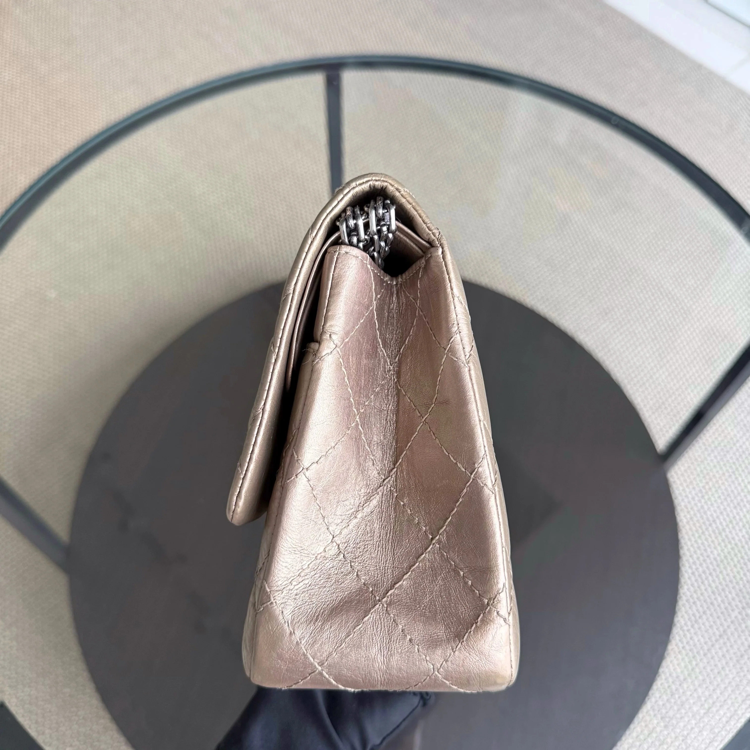 Chanel 2.55 Reissue 226 - Aged Calfskin Quilted Bronze Ruthenium Silver Hardware Series 17