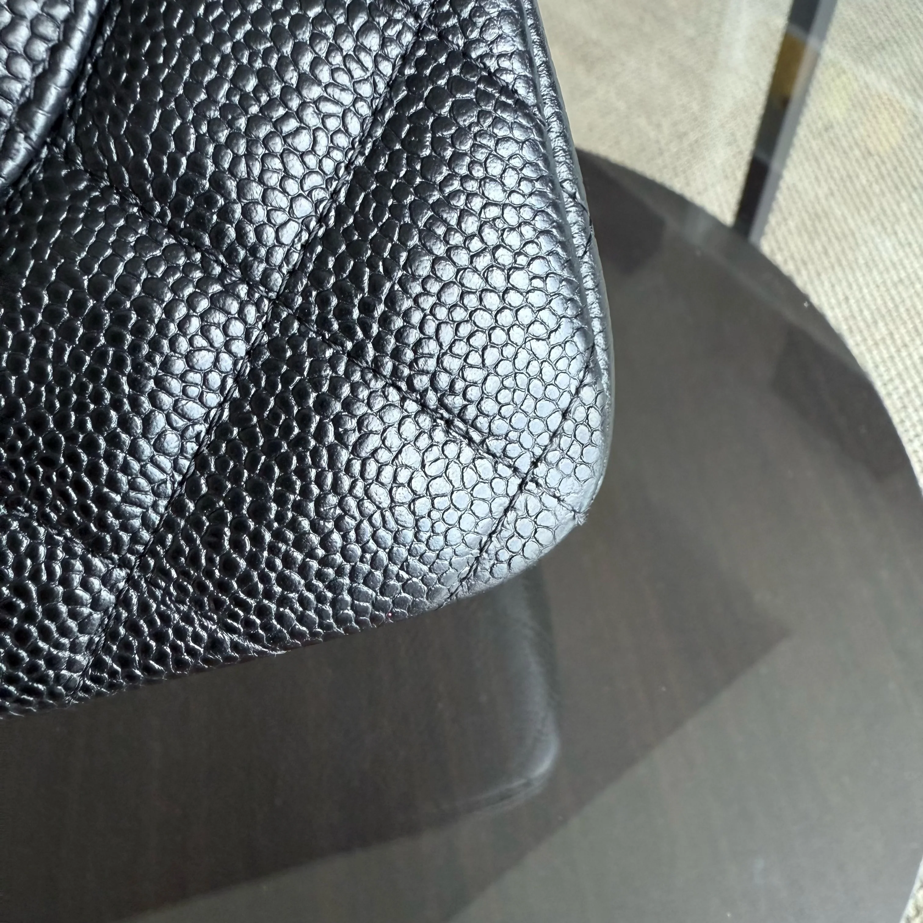 Chanel Classic Flap Jumbo - Caviar 30CM Double Flap Quilted Grained Calfskin Black Gold Hardware