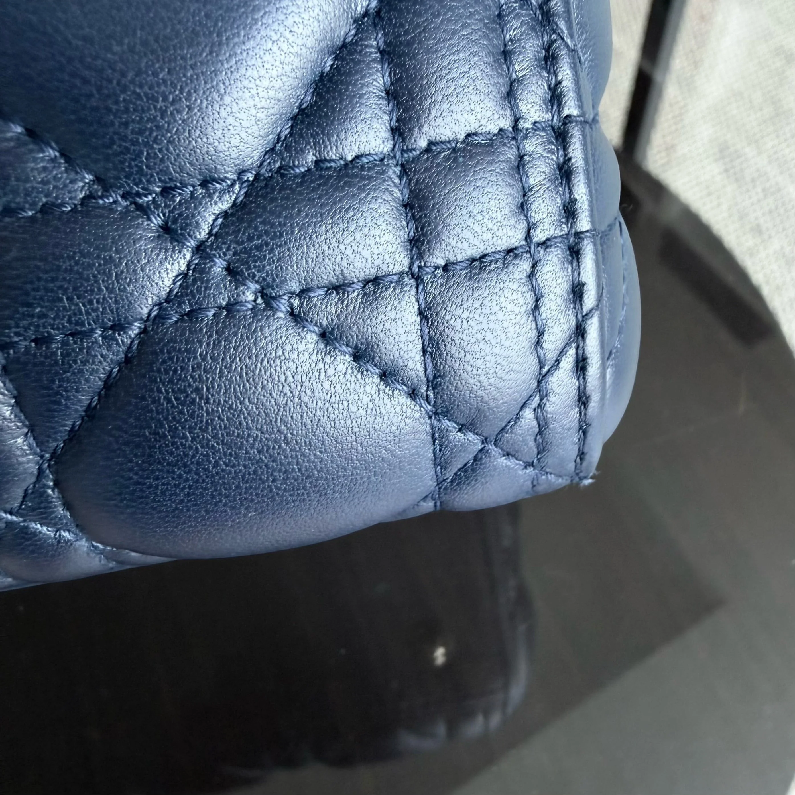 Dior Lady Medium - Cannage Lambskin Dark Blue Gold Hardware Adjustable Strap