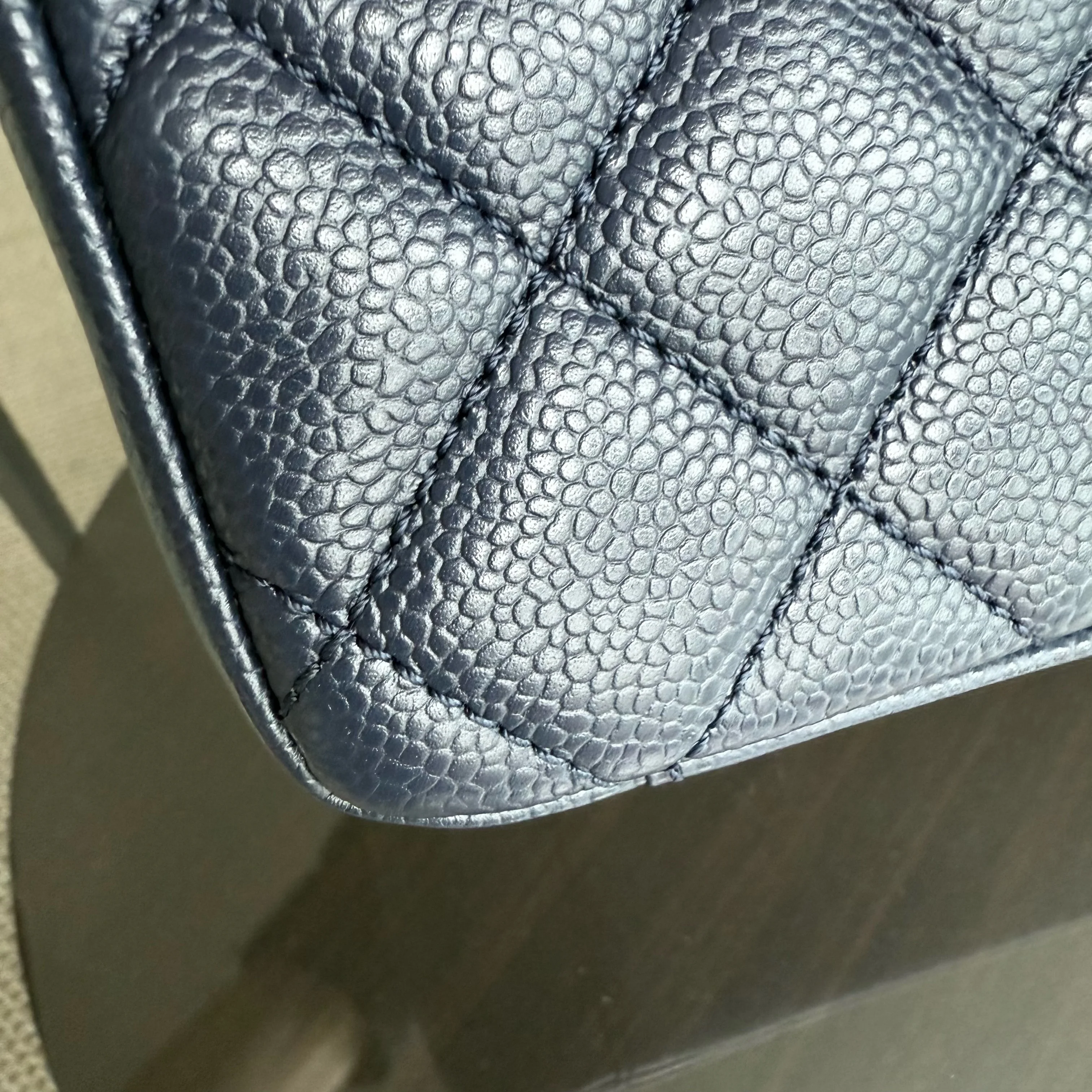 Chanel GST Grand Shopping Tote - Caviar Quilted Grained Calfskin Dark Navy Blue Gold Hardware Series 19