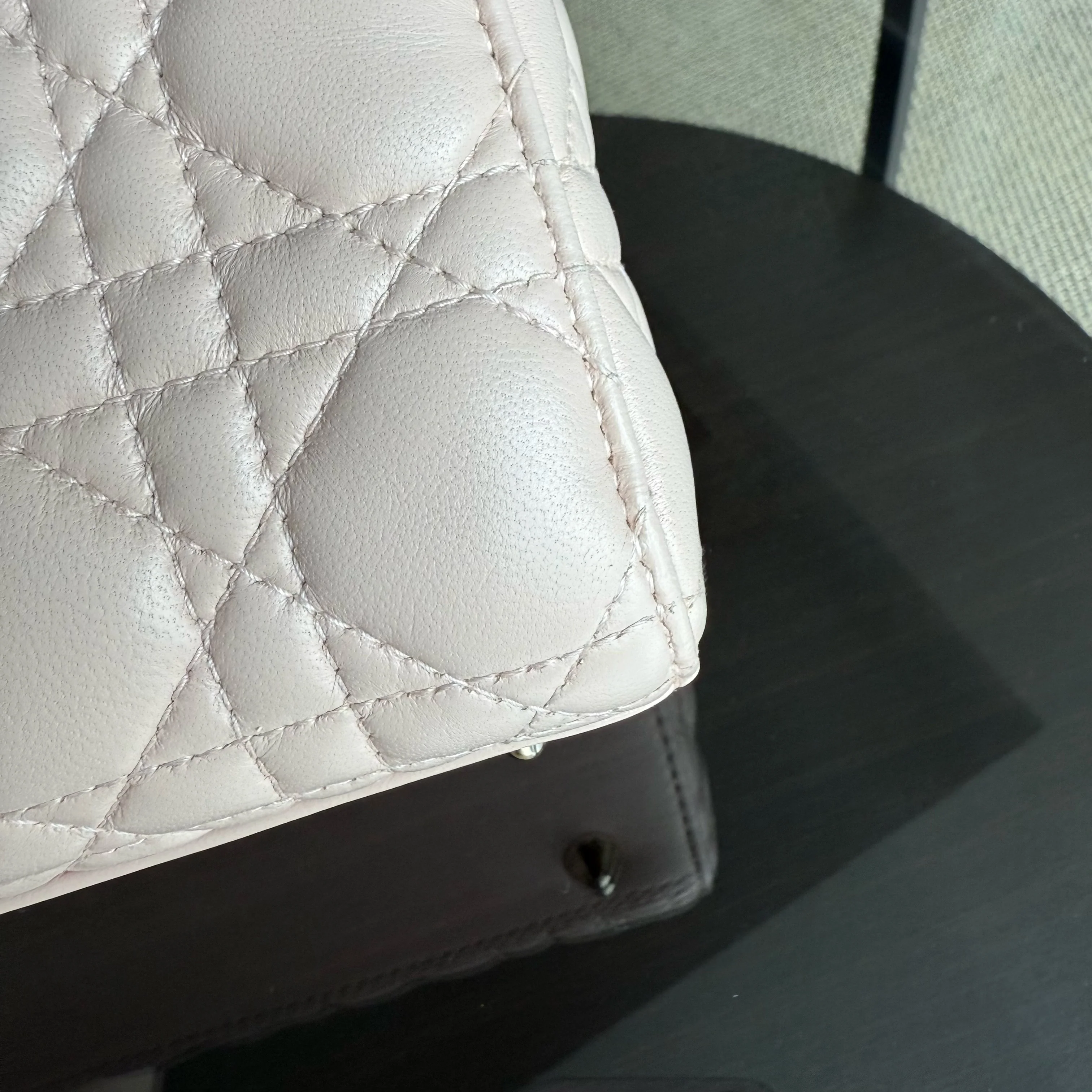 Dior Lady Small - Cannage Lambskin Light Pink Gold Hardware