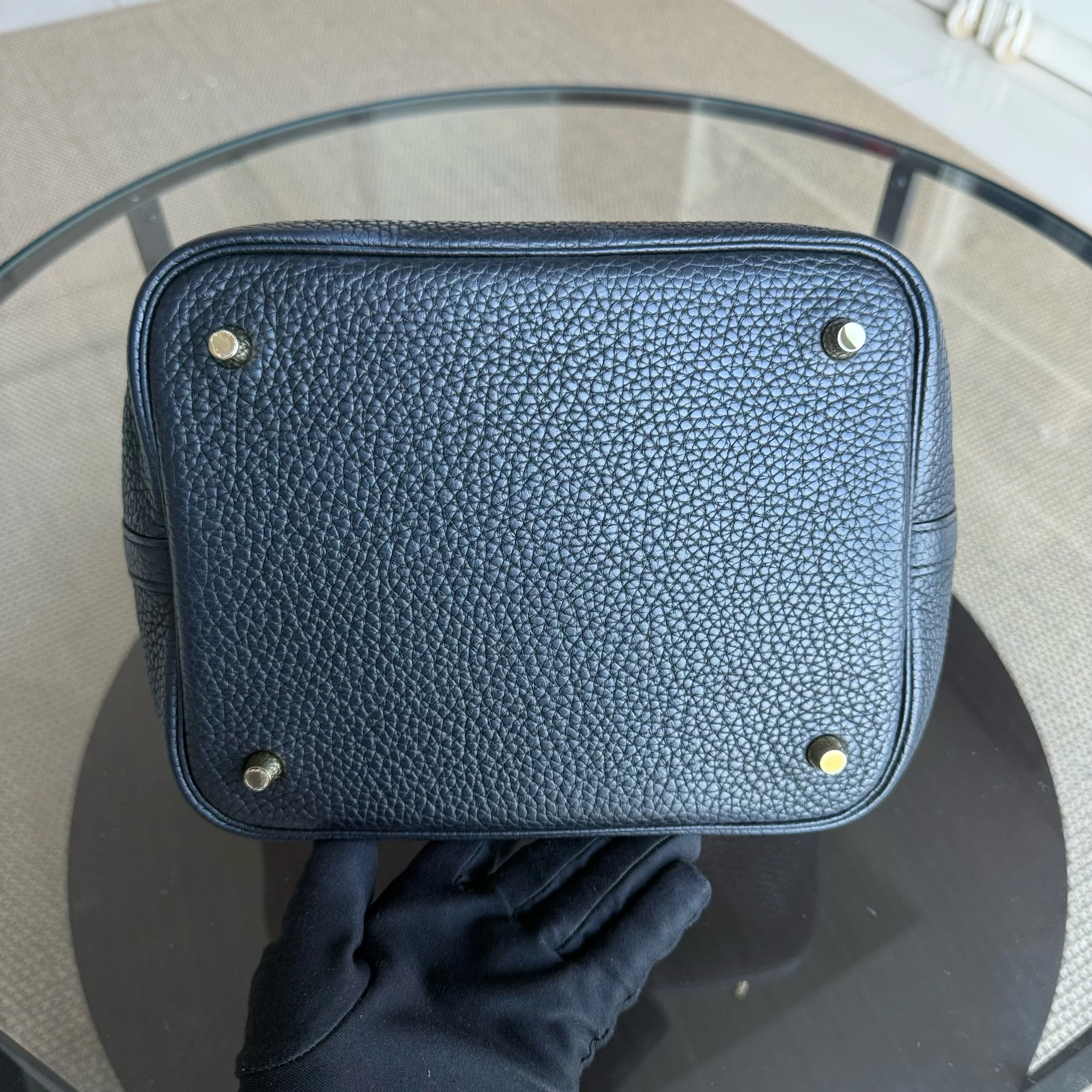 Hermes Picotin 22 - Noir Clemence Golden Hardware