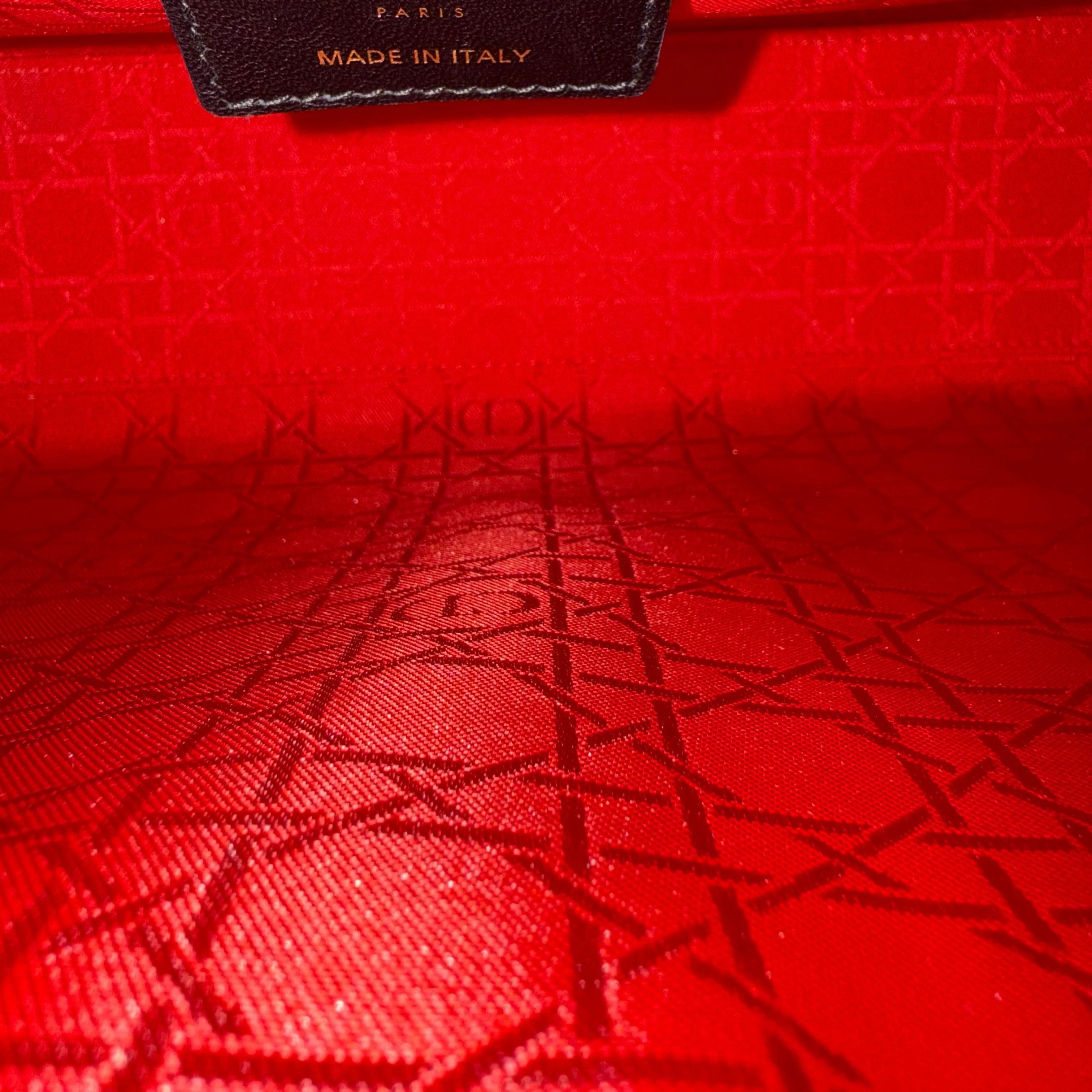 DIor Lady Large - Cannage Lambskin Black Gold Hardware NO STRAP