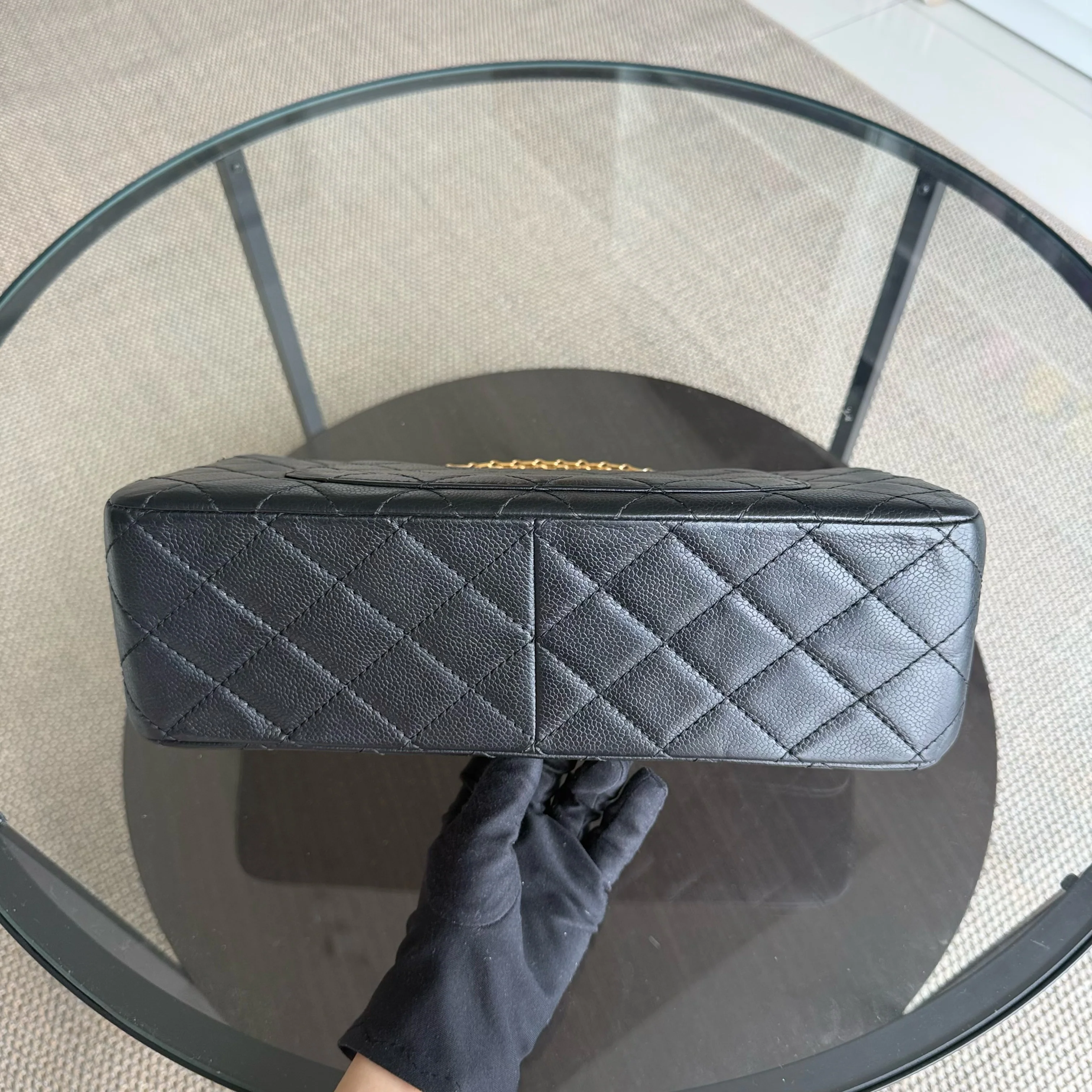 Chanel 2.55 Reissue 227 - Caviar Quilted Black Aged Gold Hardware Series 18