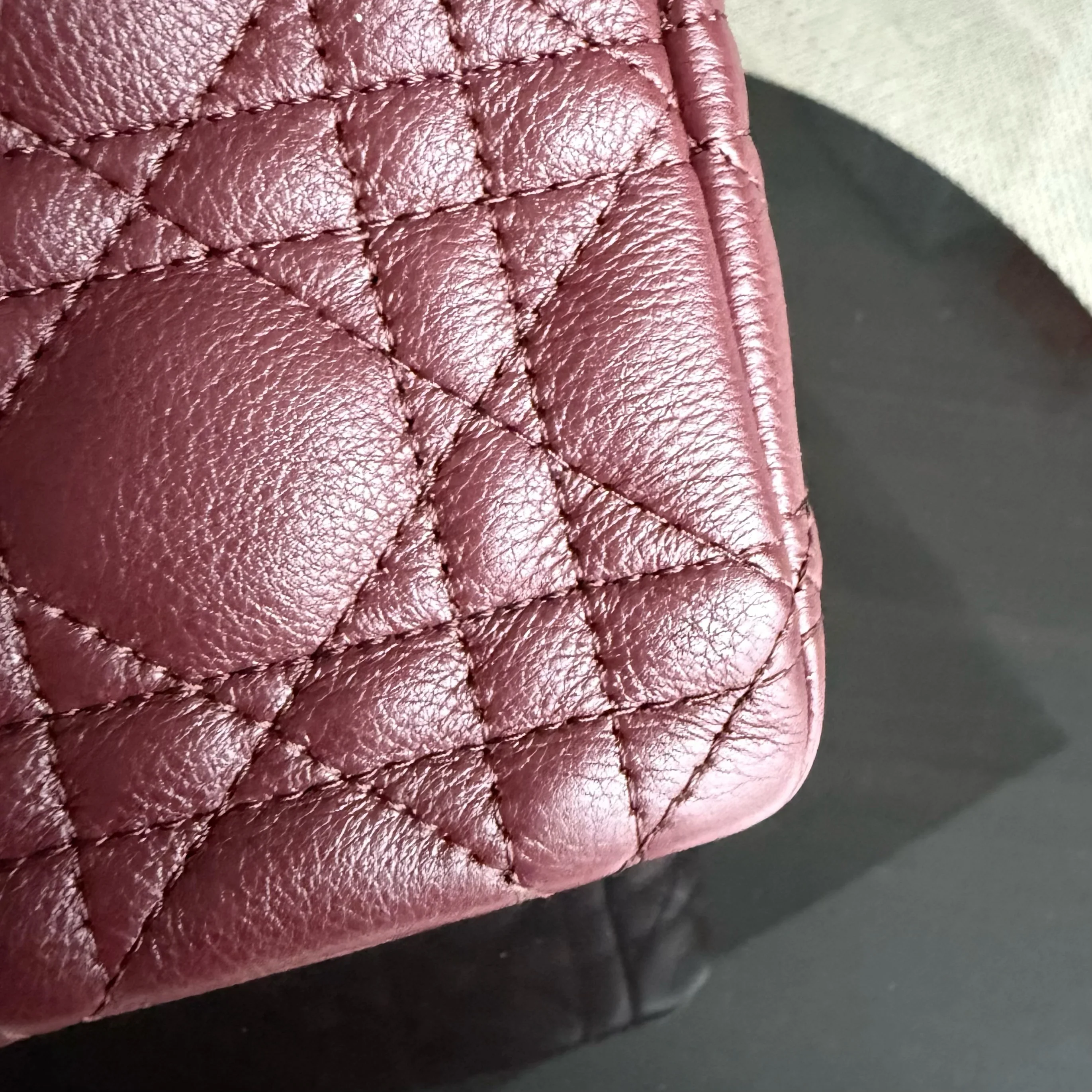 Dior Caro Medium - Cannage Calfskin Burgundy Red Gold Hardware