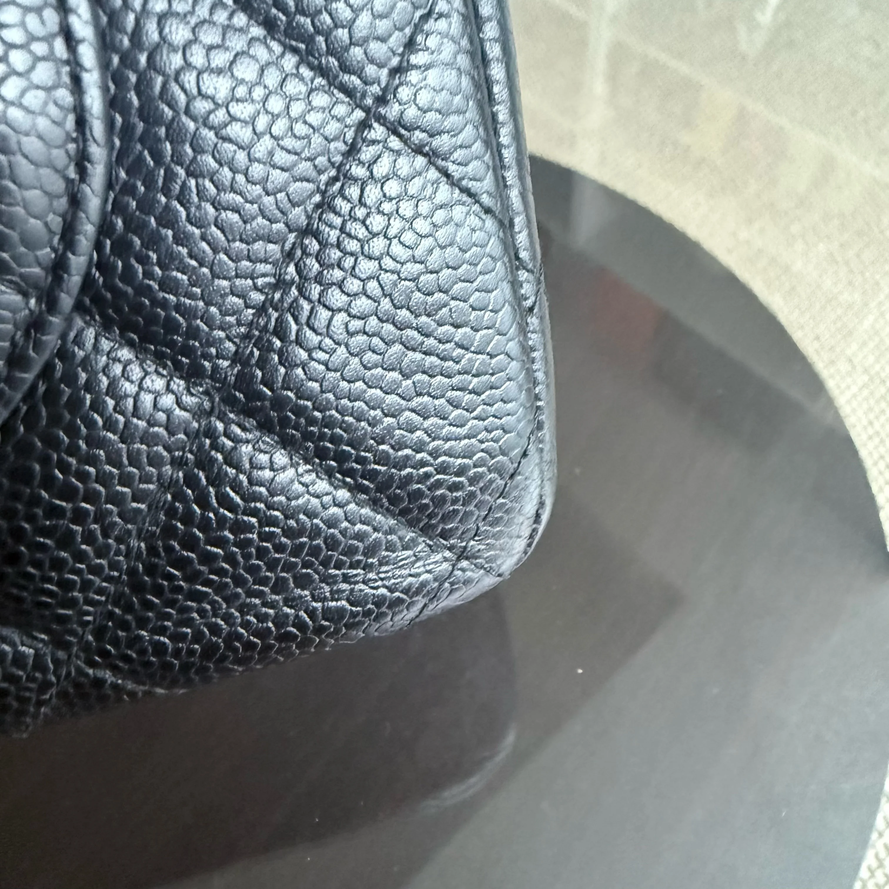 Chanel Classic Flap Jumbo - Caviar 30CM Single Flap Quilted Black 24K Gold Hardware Series 12