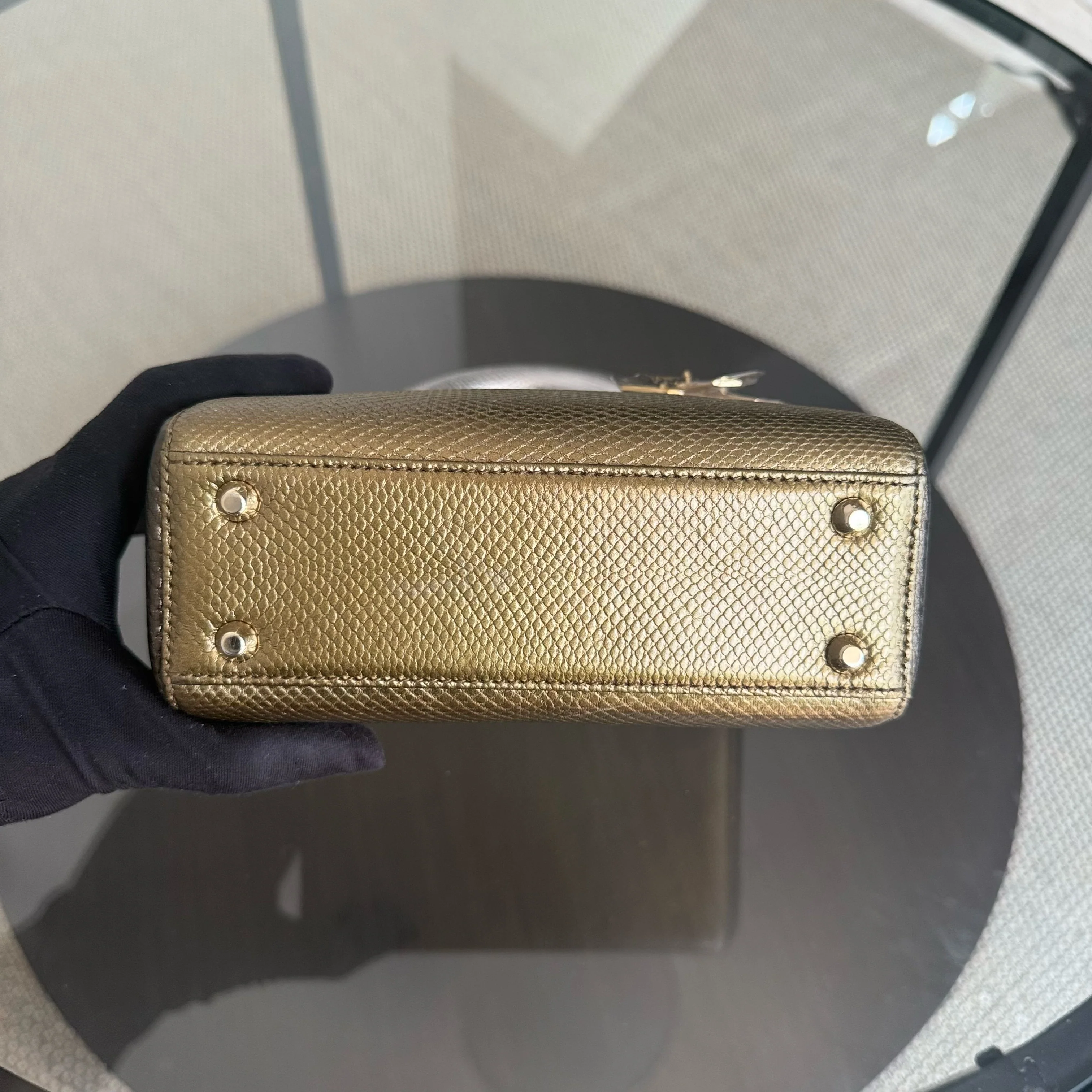 Dior Lady Mini - Exotic Lizard Two Tone Gold Hardware