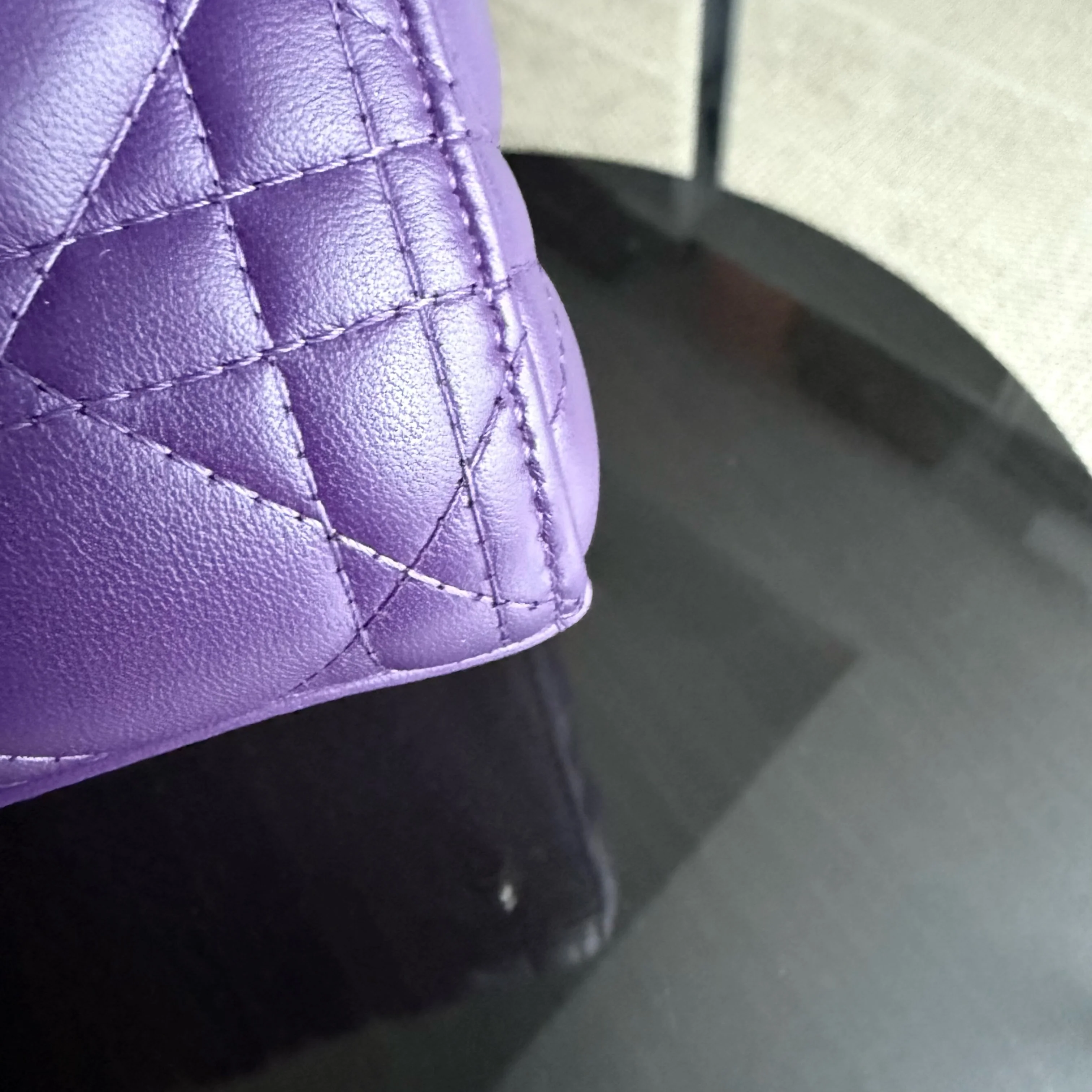 Dior Lady Medium - Cannage Lambskin Purple Silver Hardware