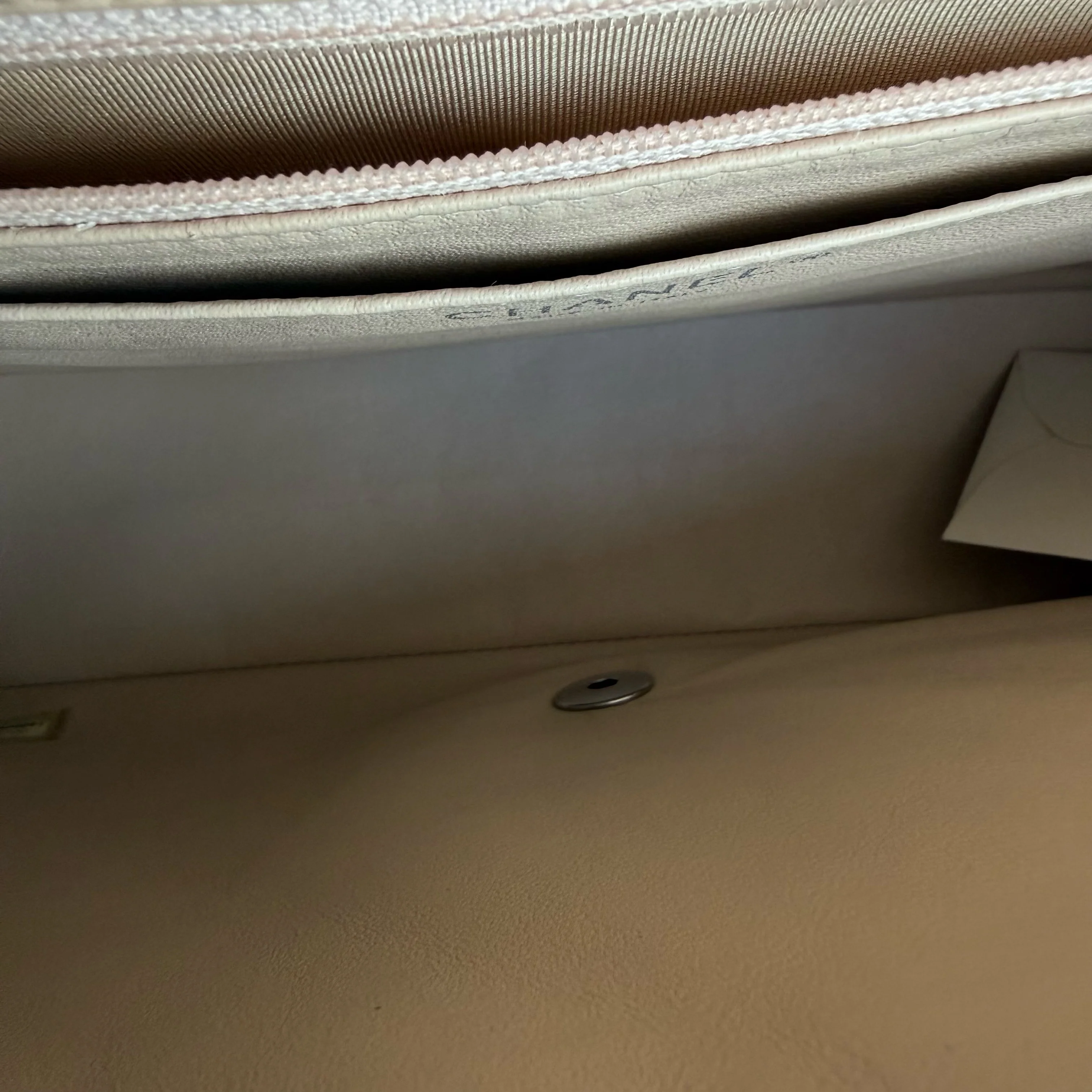 Chanel Classic Flap Jumbo - 30CM Single Flap Quilted Lambskin Beige Silver Hardware Series 14