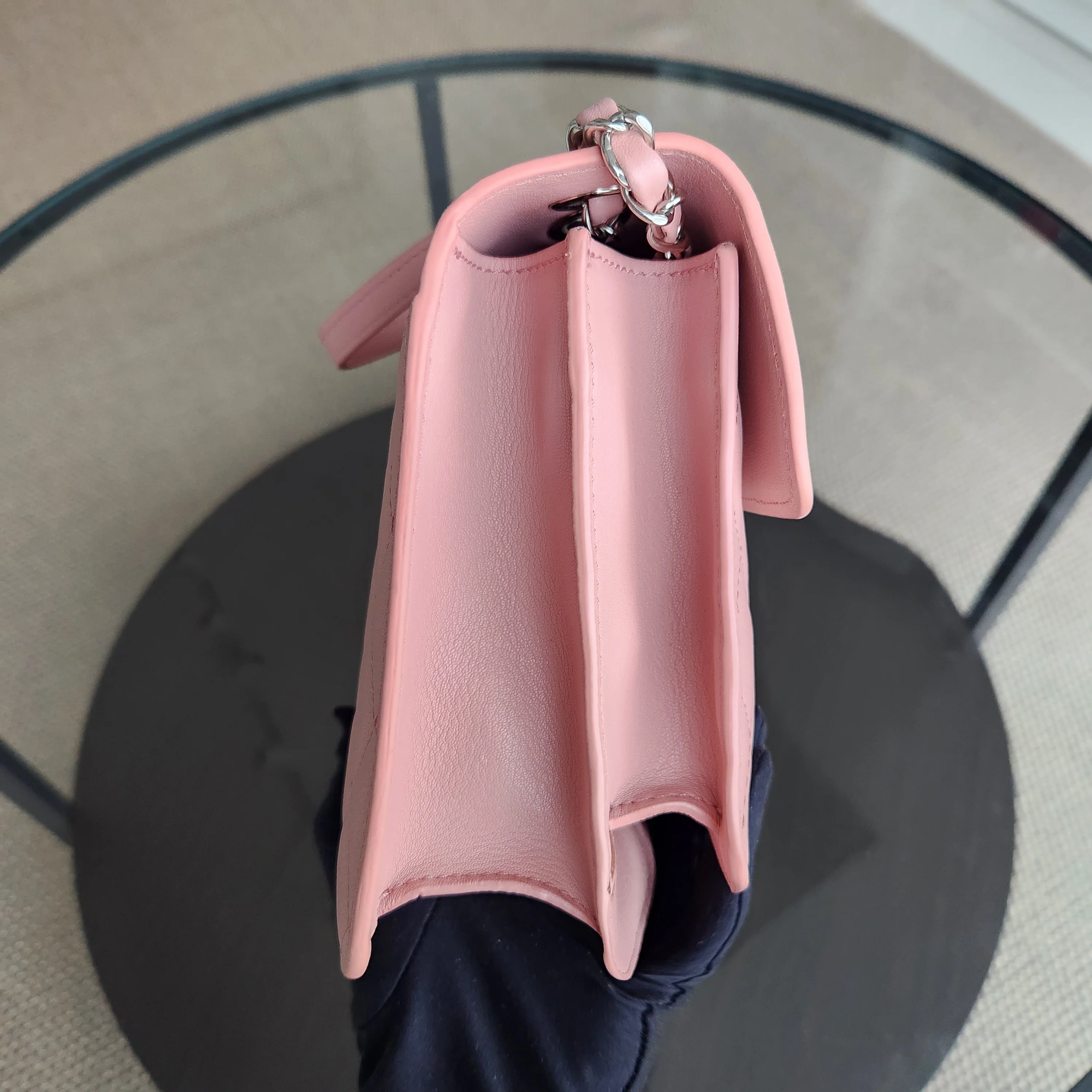 Chanel CC Box Flap - Calfskin Quilted Pink Silver Hardware Series 24