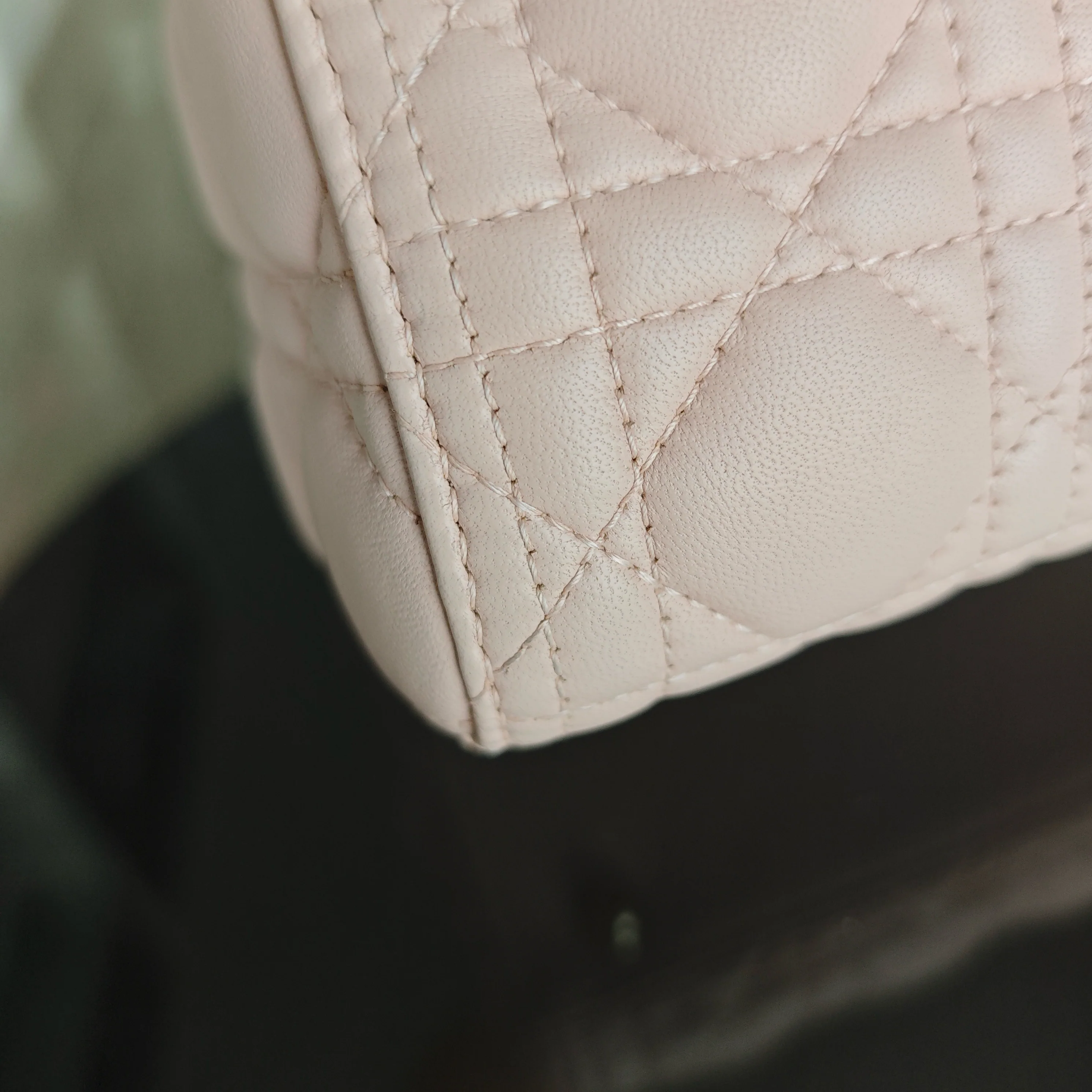 Dior Lady Large - Cannage Lambskin Light Pink Gold Hardware