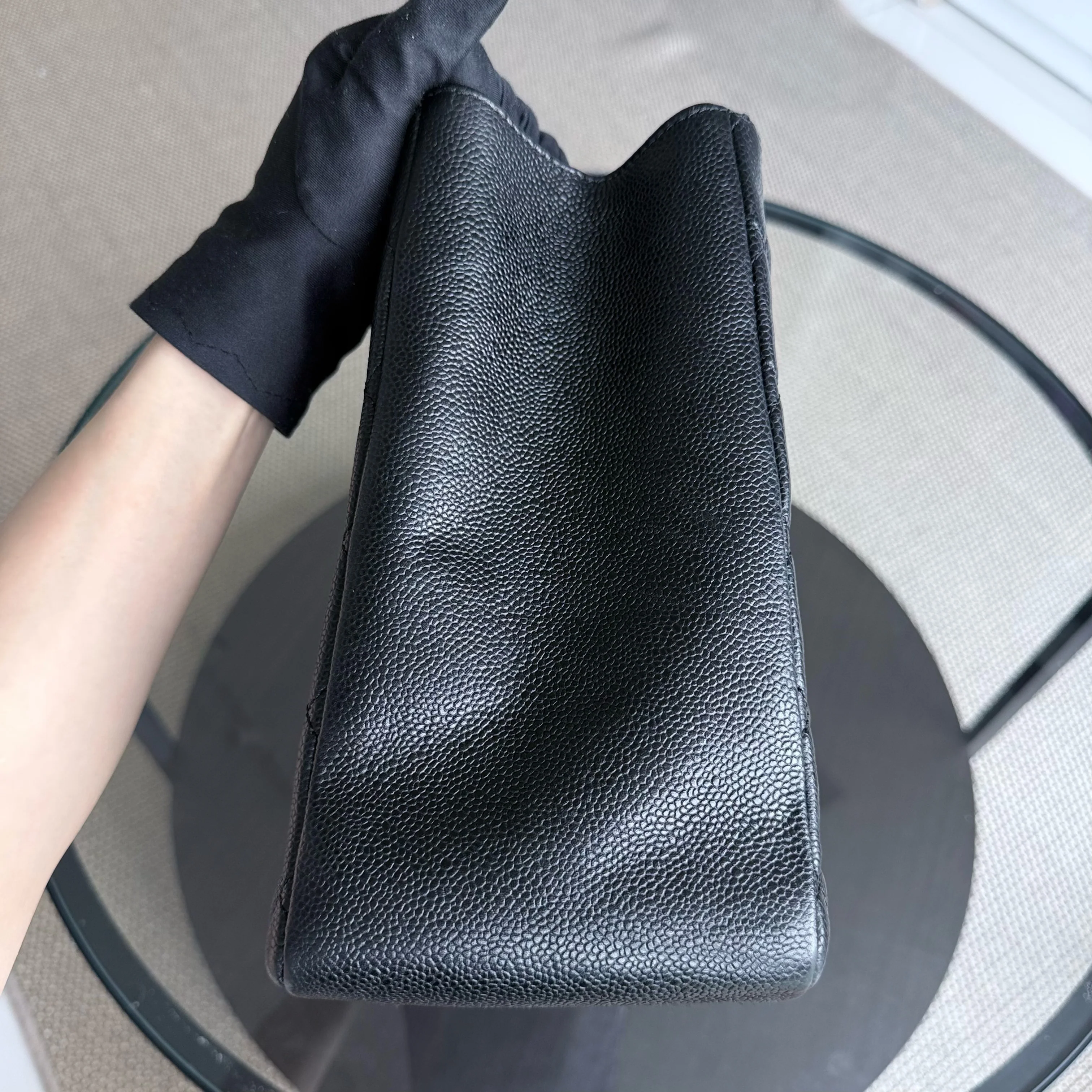 Chanel GST Grand Shopping Tote - Caviar Quilted Black Silver Hardware Series 12